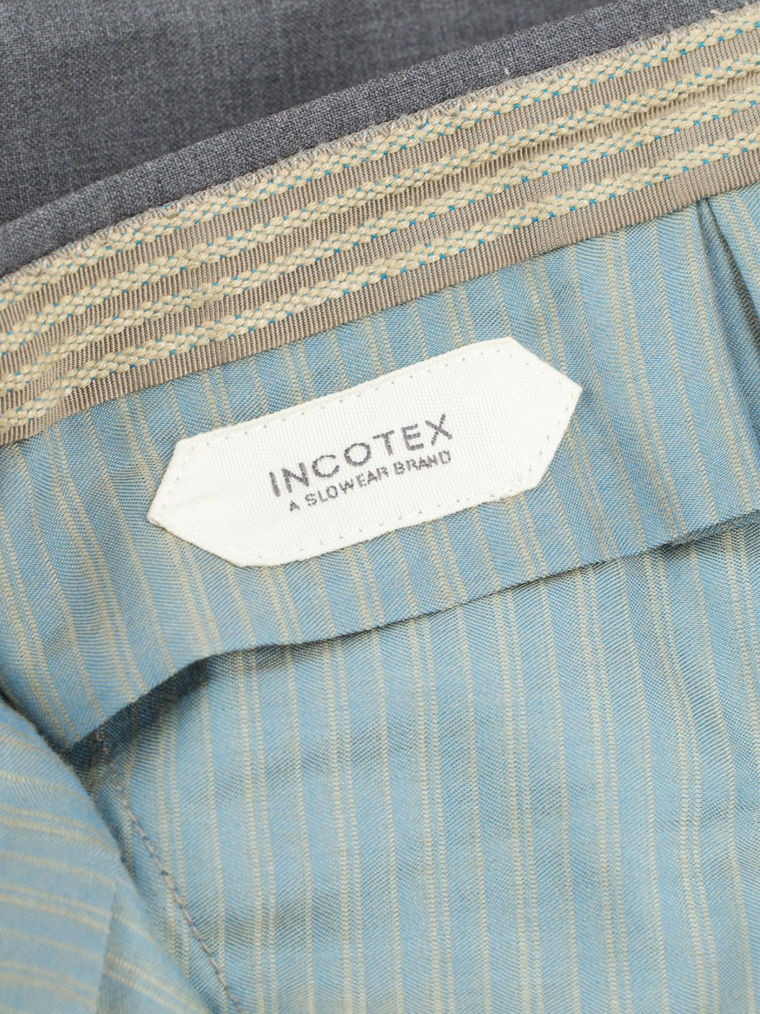 Incotex Light Grey Super 130's Wool Flat-Front Trousers