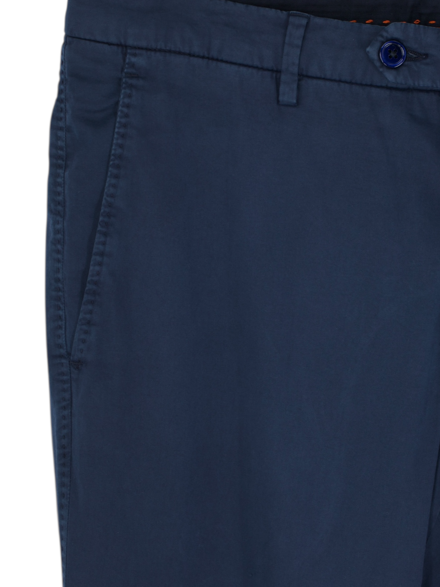 Marco Pescarolo Navy Cotton, Silk & Stretch 5-Pocket Chino