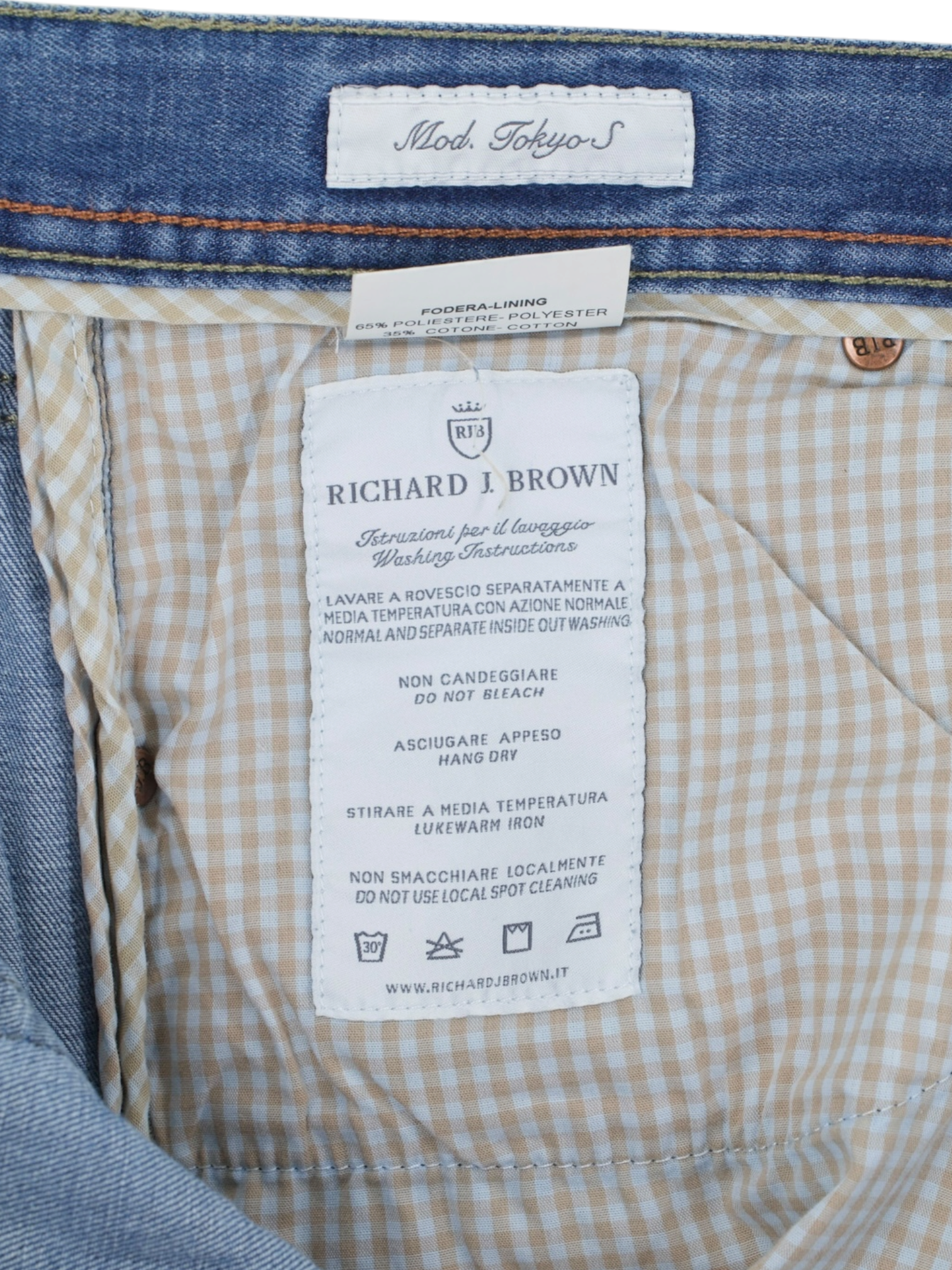 Richard J. Brown Light Blue Cotton, Linen & Stretch "Tokyo-S" Jeans
