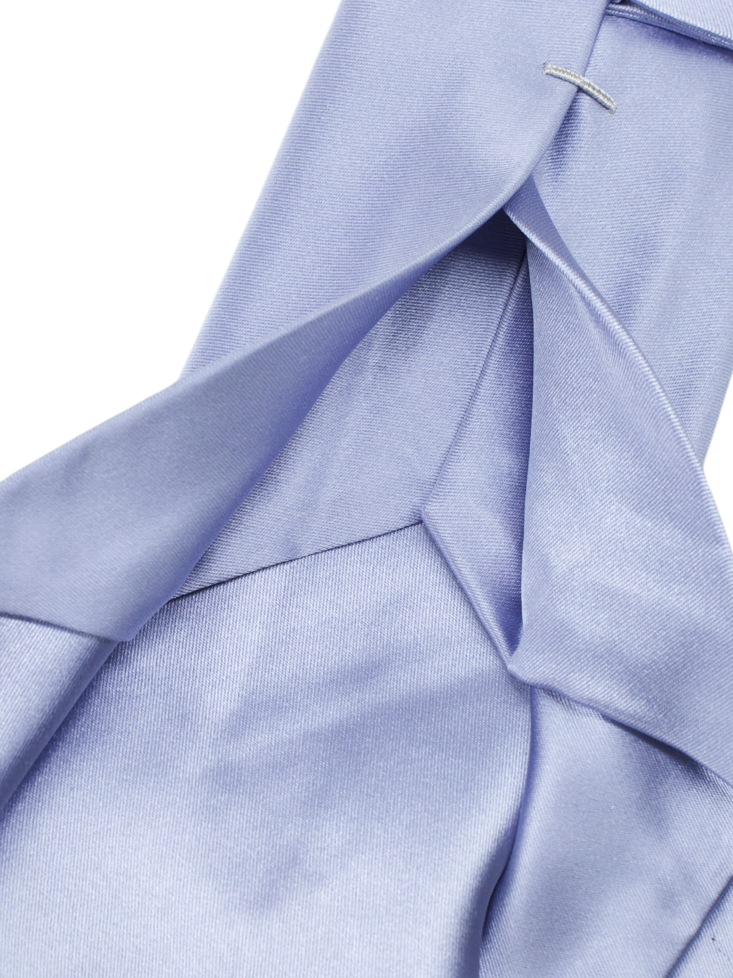 Kiton 5-Fold Celestial Blue Plain Satin-Weave Wedding Tie