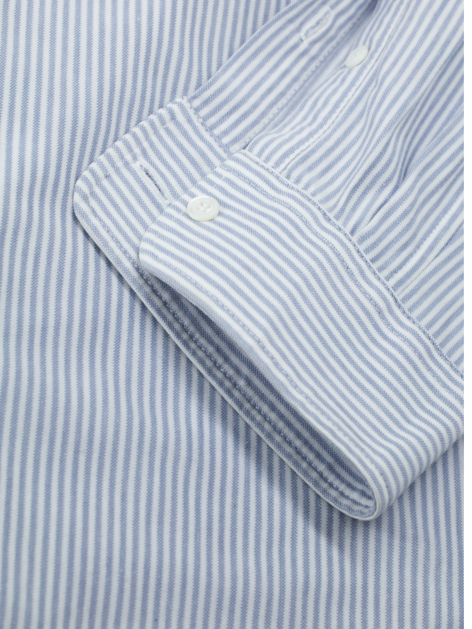 Brunello Cucinelli Light Blue & White Cotton Leisure-Fit Shirt