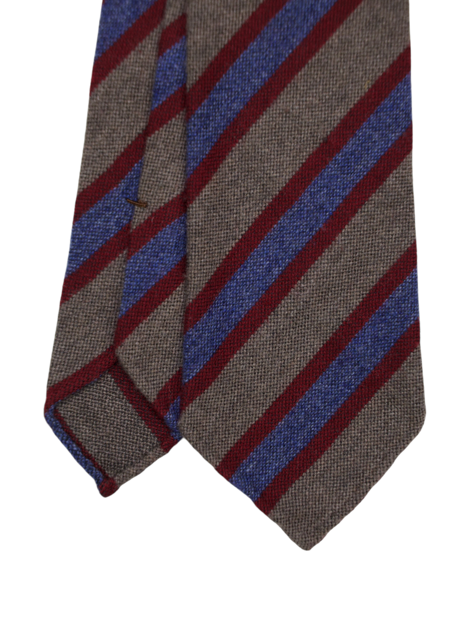 Kiton 5-Fold Grey Handrolled Cashmere, Wool & Silk Multicolor Striped Tie