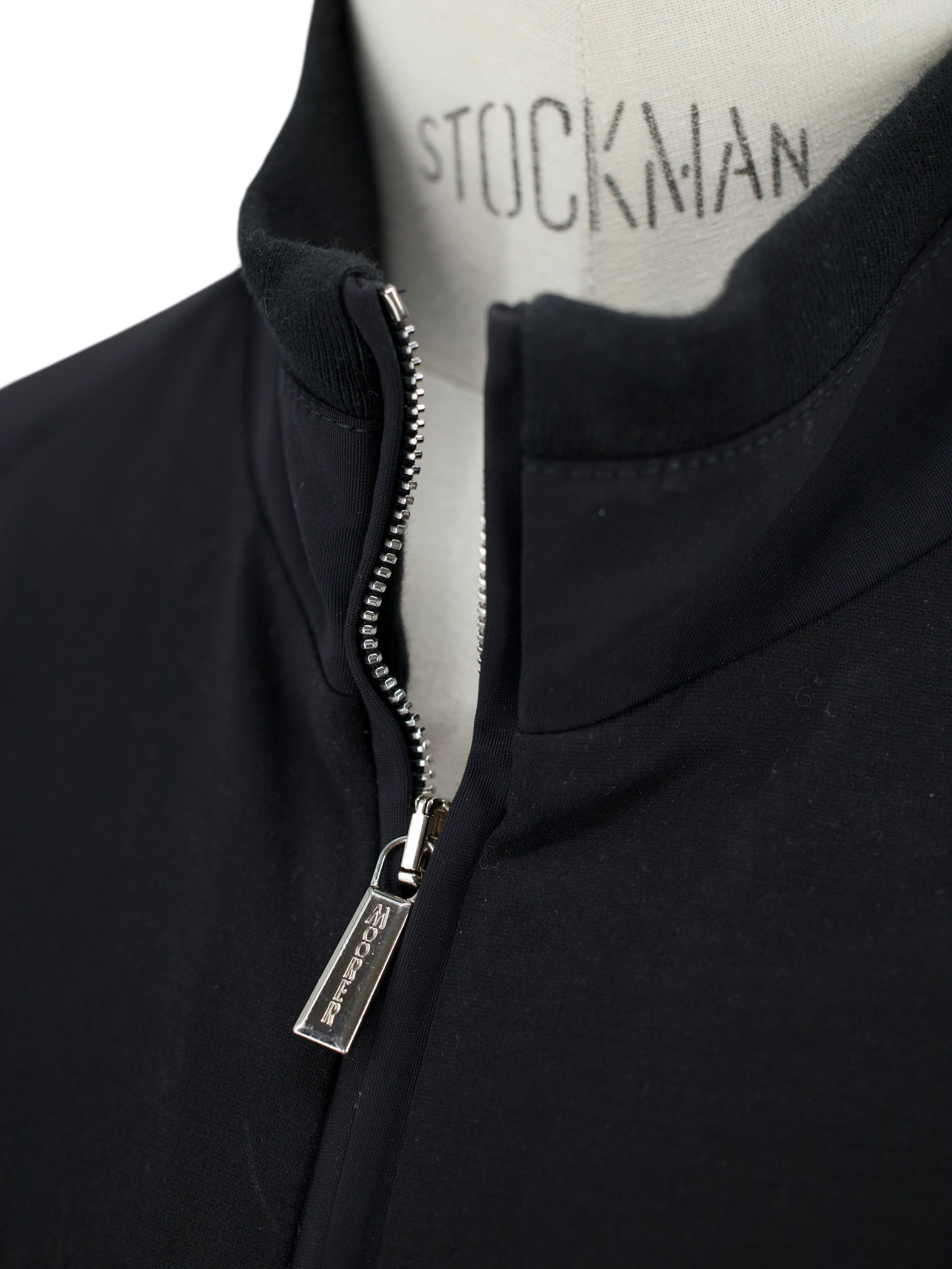 MooRER Black Viscose-Interlock Cuper Bomberjacket