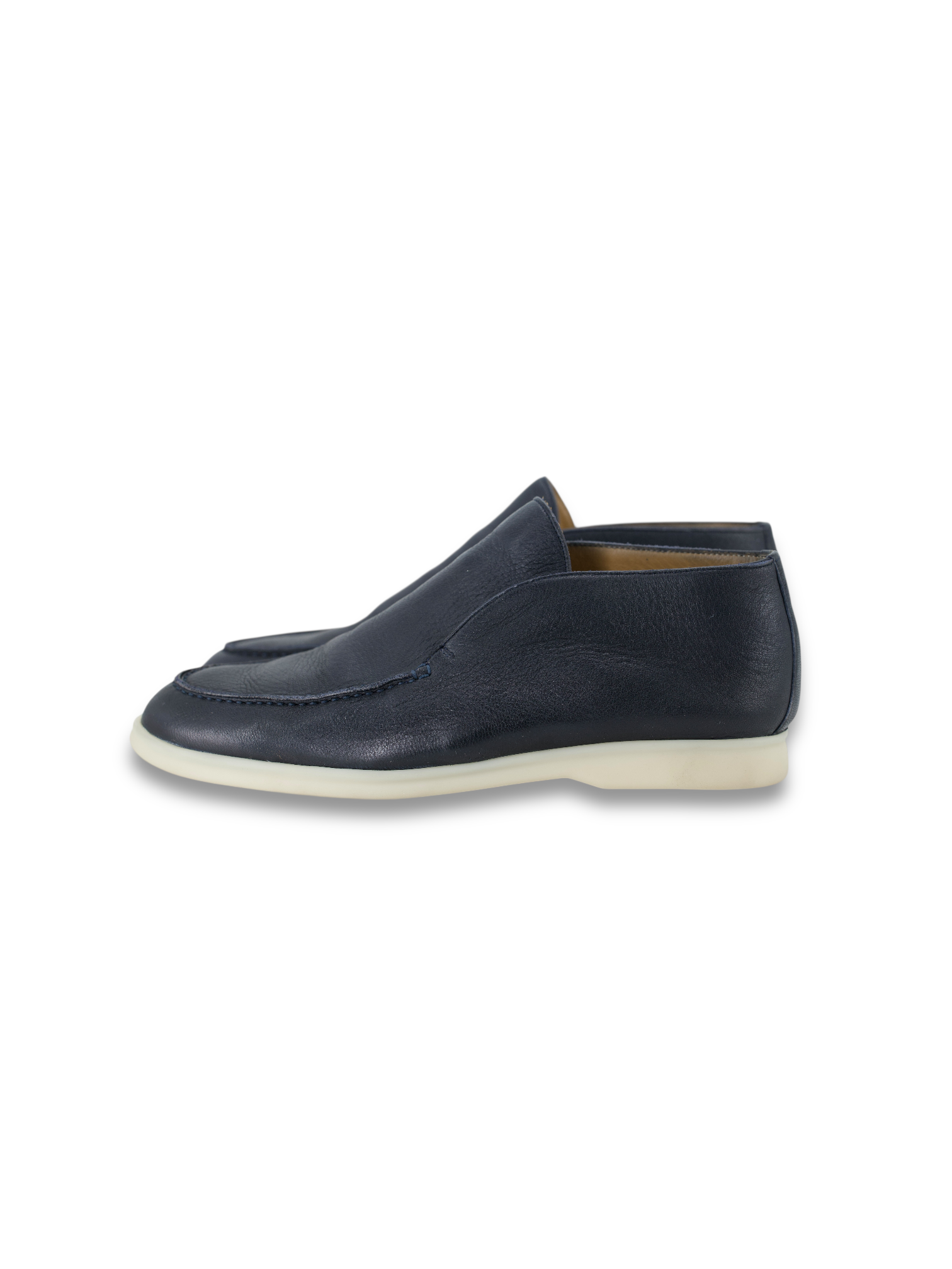 Loro Piana Dark Blue Elk Leather Open Walk Ankle Boots