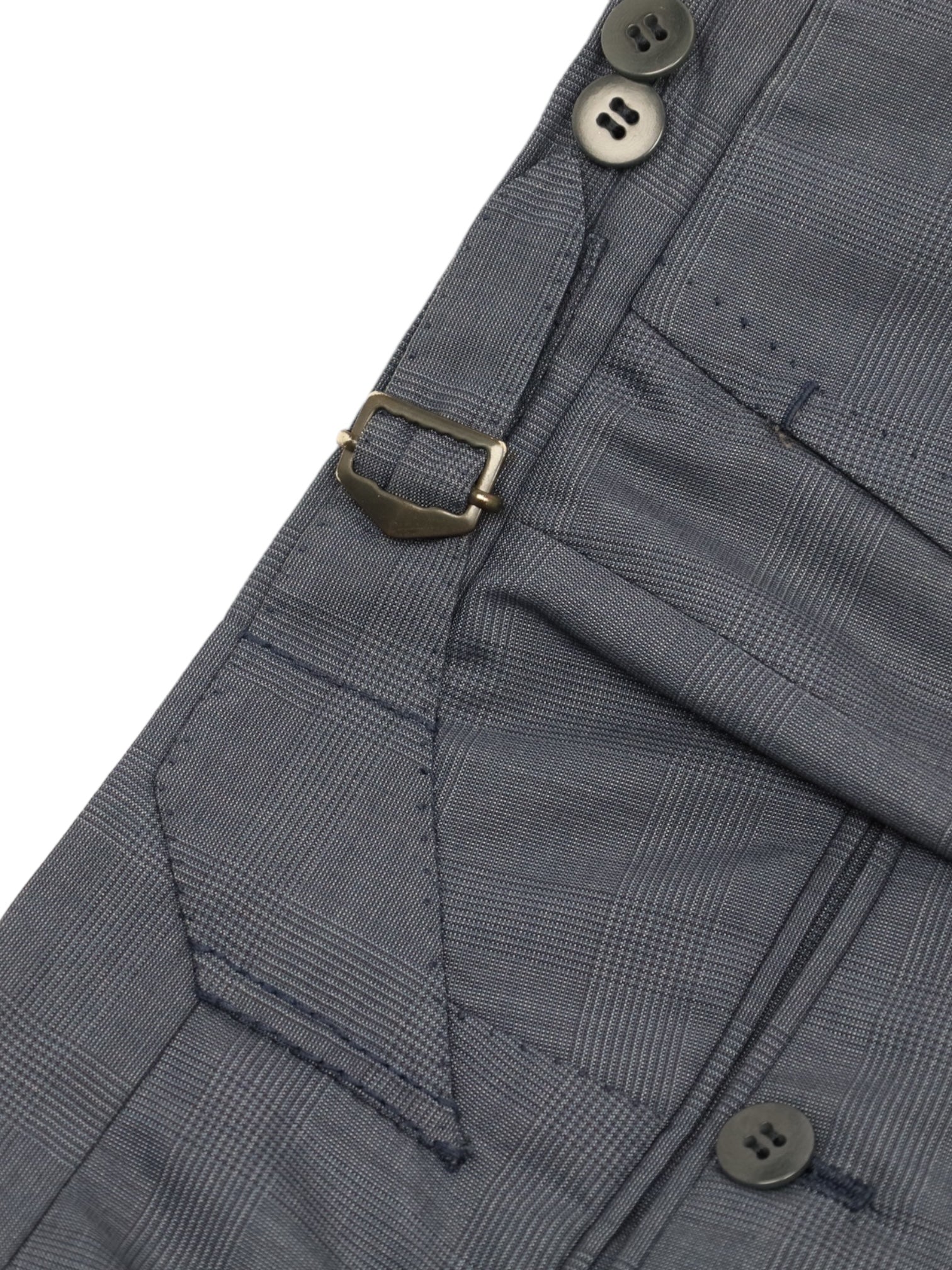 Cesare Attolini Slate Blue Wool & Silk Glenplaid Suit
