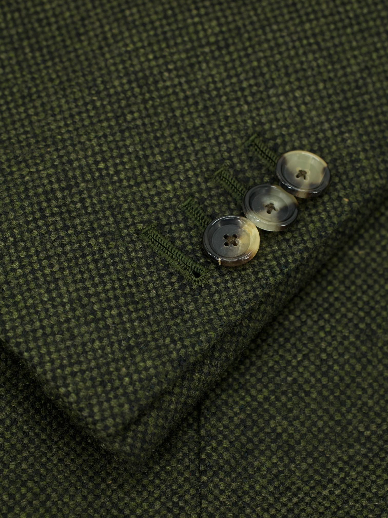 Cesare Attolini Dark Green Pure Cashmere Micro-Pattern Jacket