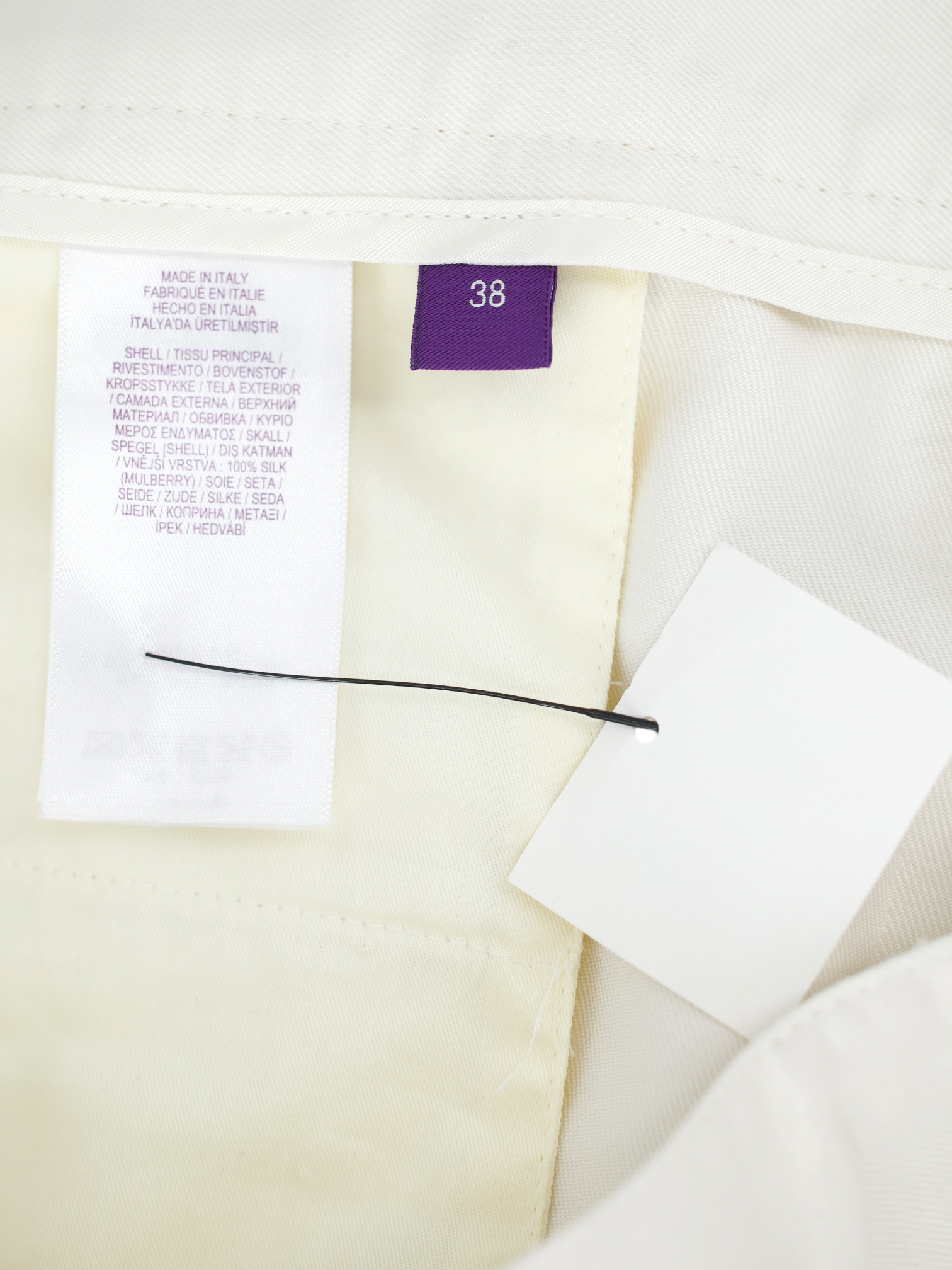 Ralph Lauren Purple Label Ivory Pure-Silk Gurkha Trousers