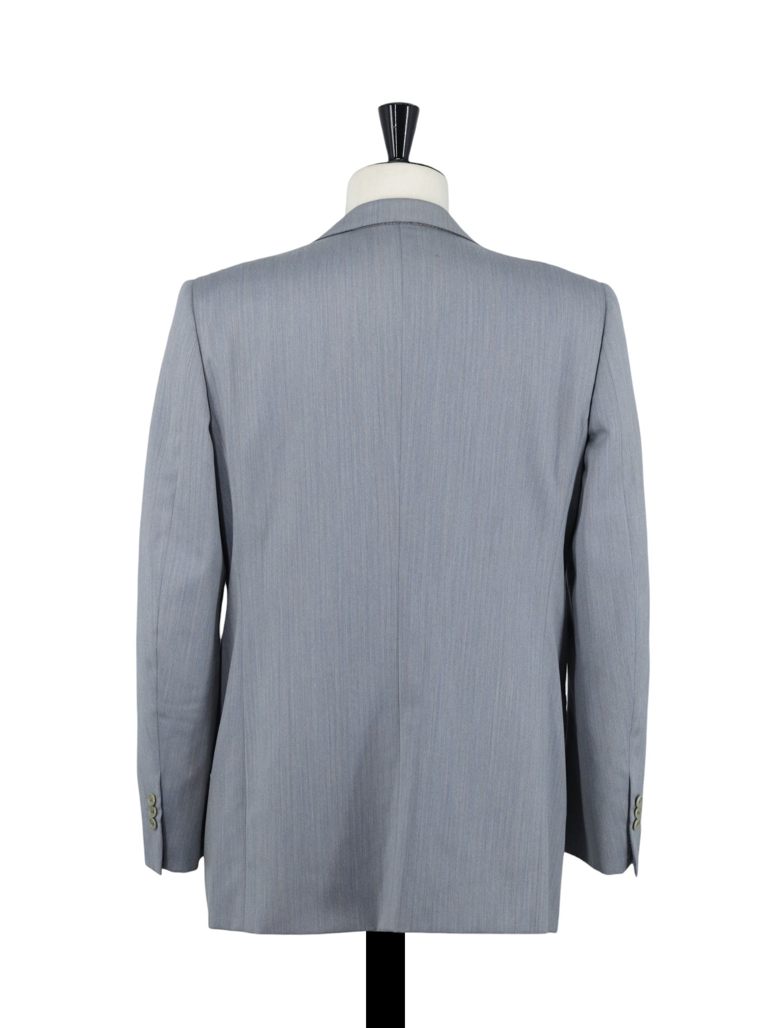 Brioni Light Grey & Blue Wool Iridescent-Herringbone Roman-Style Suit