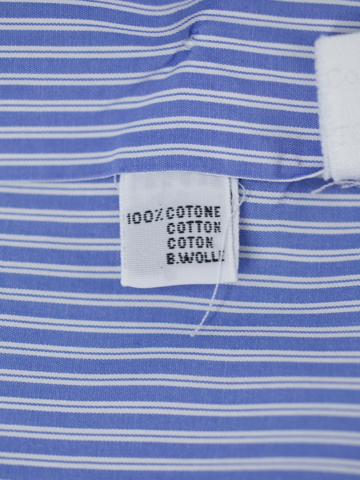 Kiton Blue & White Cotton Pinstripe Business Shirt