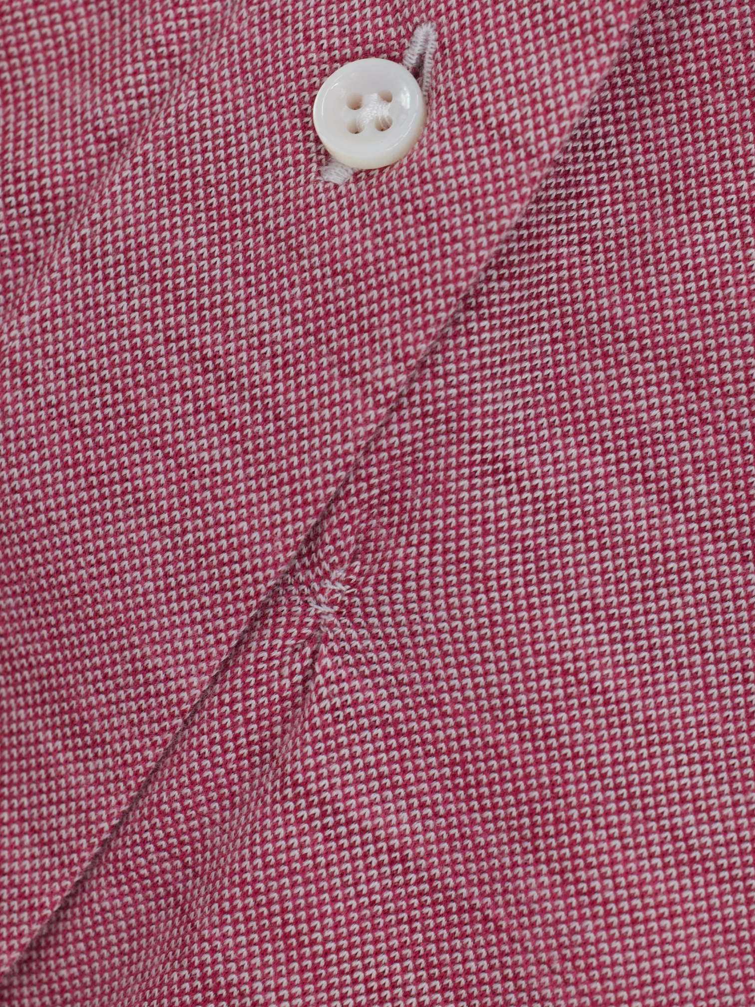 Fray Old Pink Cotton Piqué Knitted Button-Down Shirt