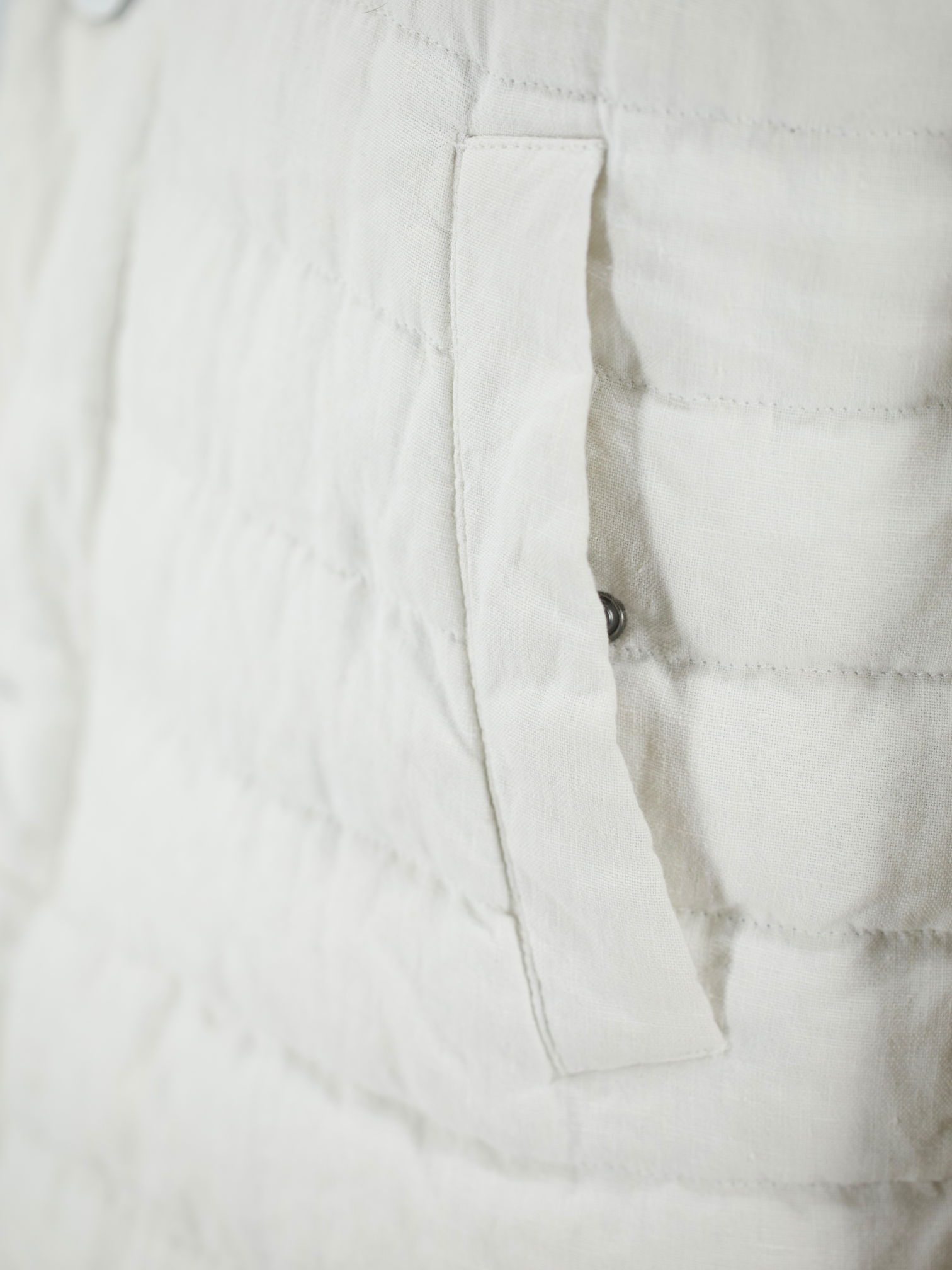 Herno White Pure Linen Padded Summer Vest