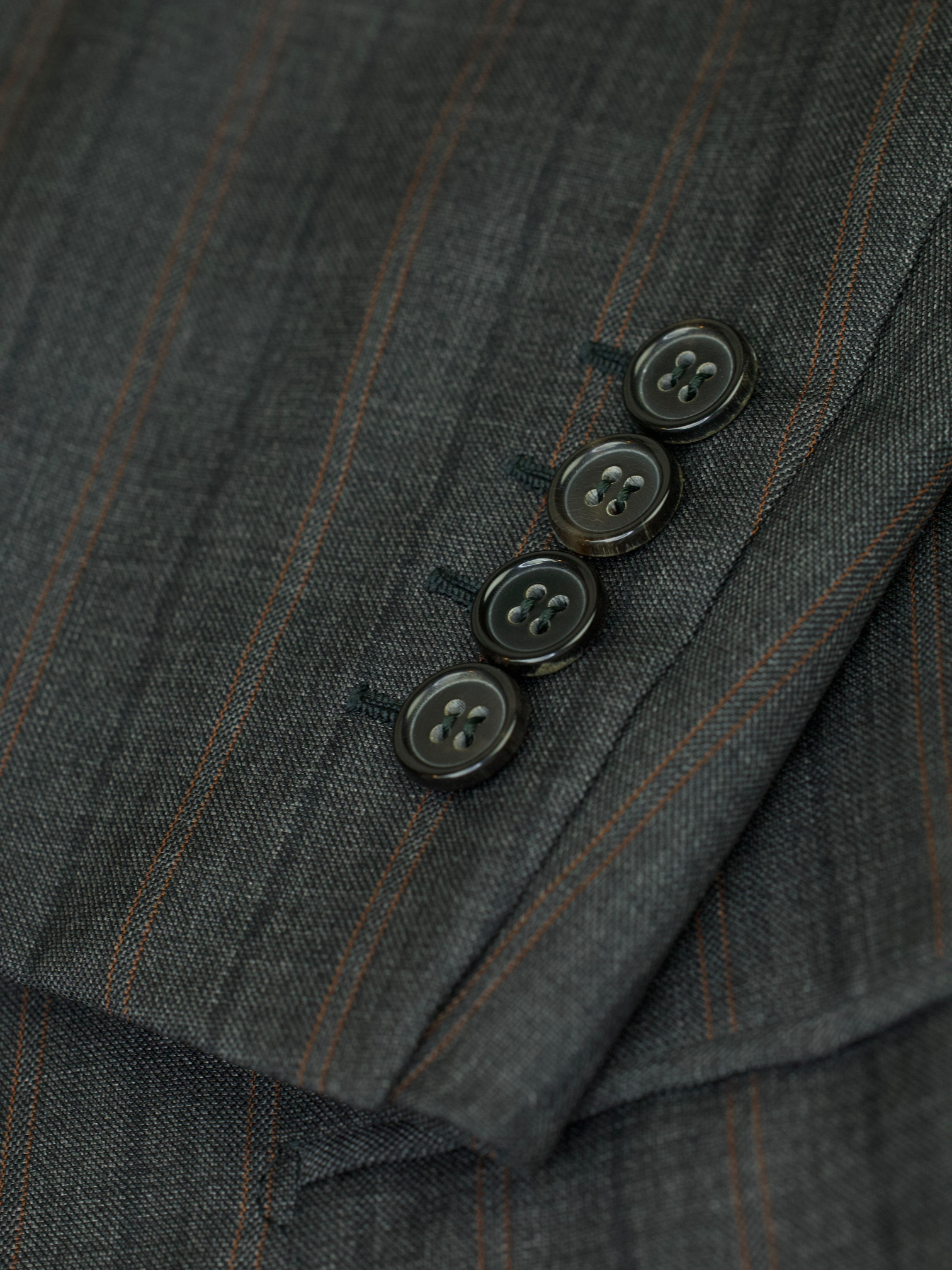 Brioni Grey & Brown Wool Pinstripe Nomentano Jacket