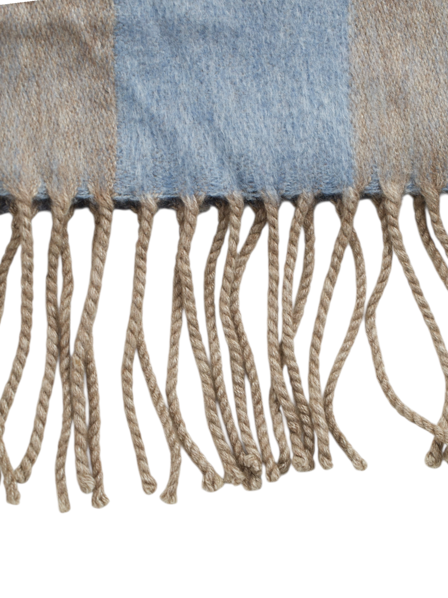 Canali Brown & Blue Pure Cashmere Checkered Scarf