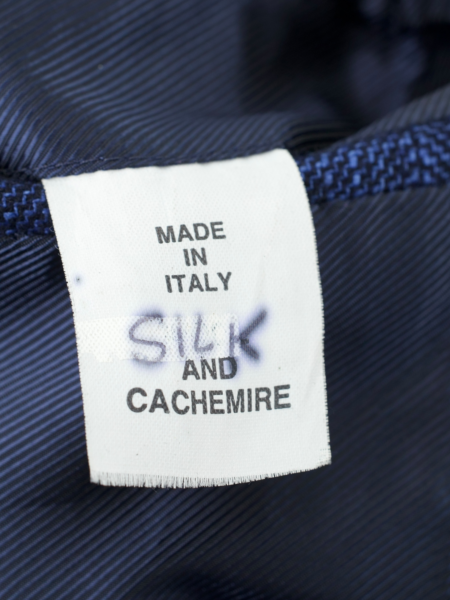 Orazio Luciano Blue Bicolor Silk & Cashmere Micro-Pattern Jacket