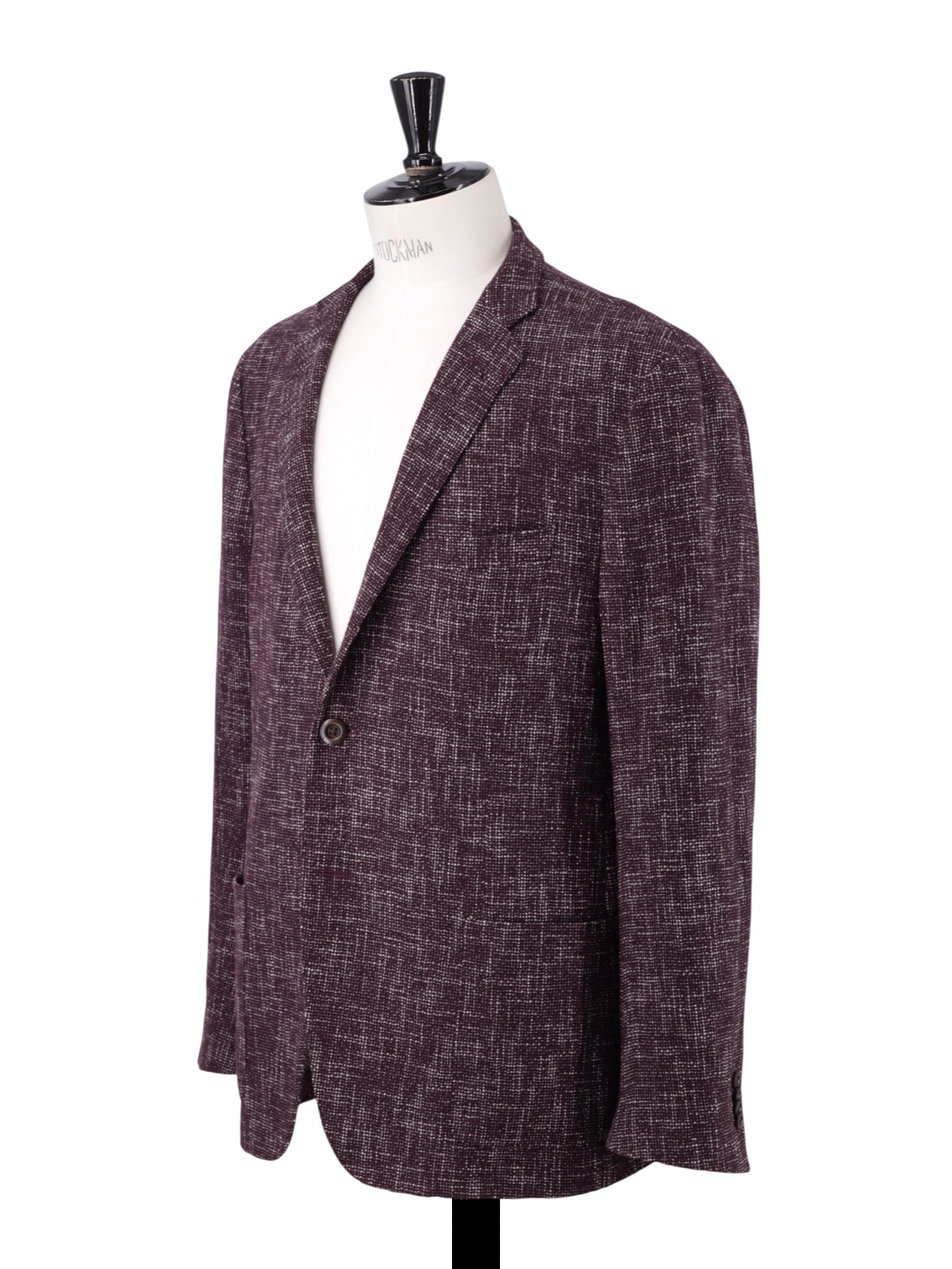 Corneliani Oxblood & White Speckled Wool, Cotton & Stretch "Gate" Jacket