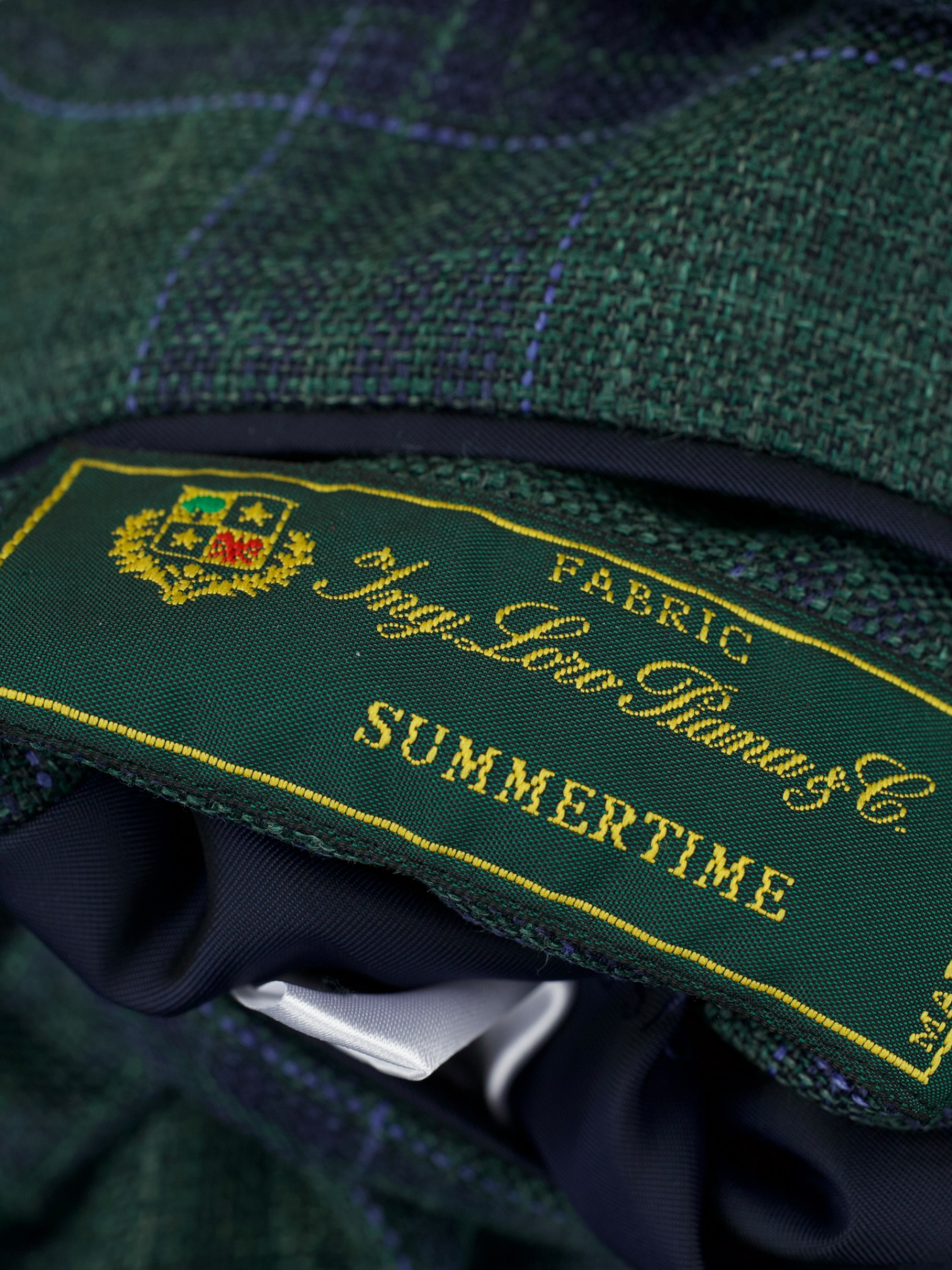 Caruso Bottle Green & Blue Wool, Silk & Linen "Summertime" Aida Jacket