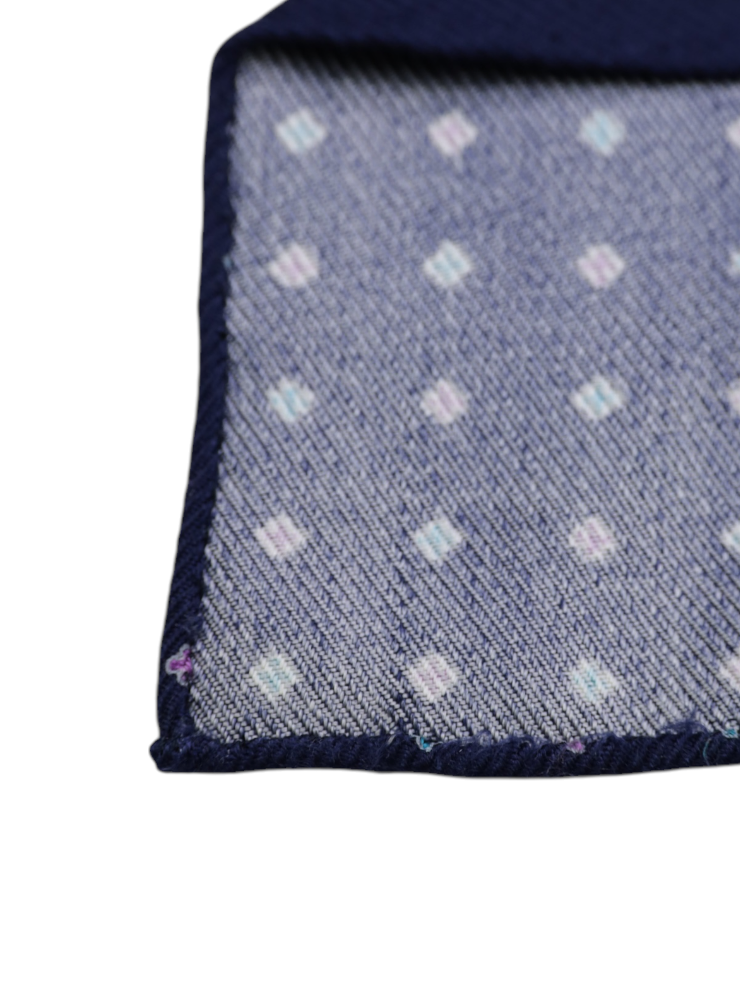 Kiton 5-Fold Navy Handrolled Silk Multicolor Geometric Pattern Tie