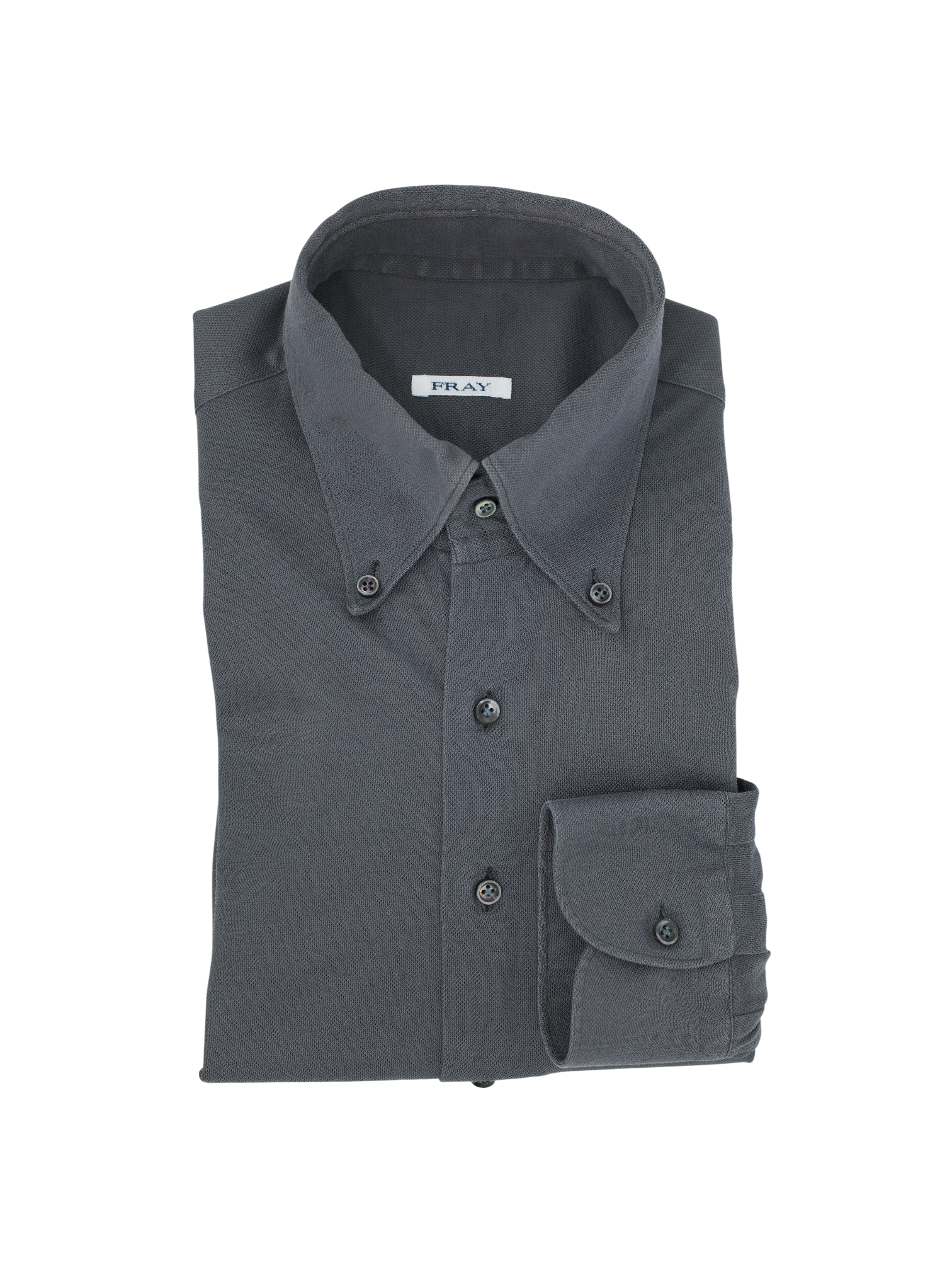 Fray Warm Taupe Cotton Piqué Knitted Button-Down Shirt