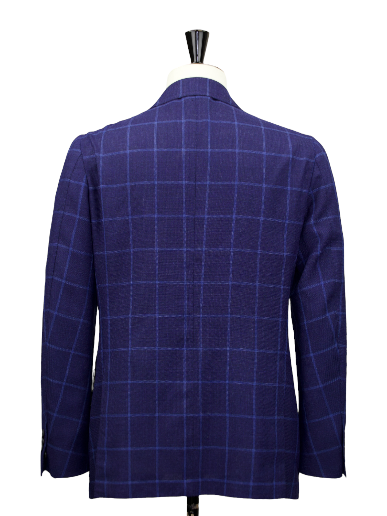 Cesare Attolini Royal Blue Wool & Silk Hopsack Windowpane Jacket