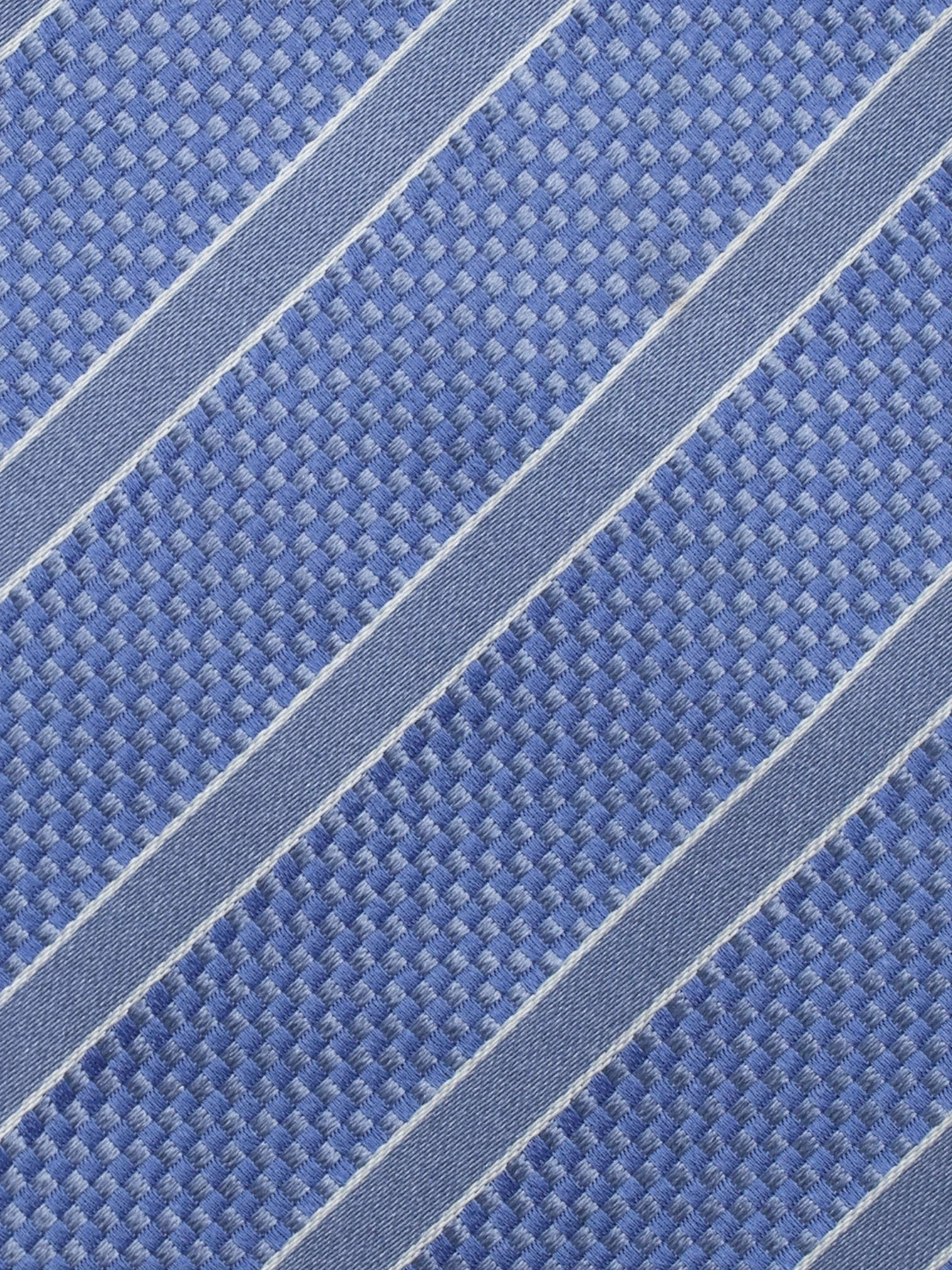Luigi Borrelli 5-Fold Steel Blue & Grey Stripe & Micro-Pattern Tie