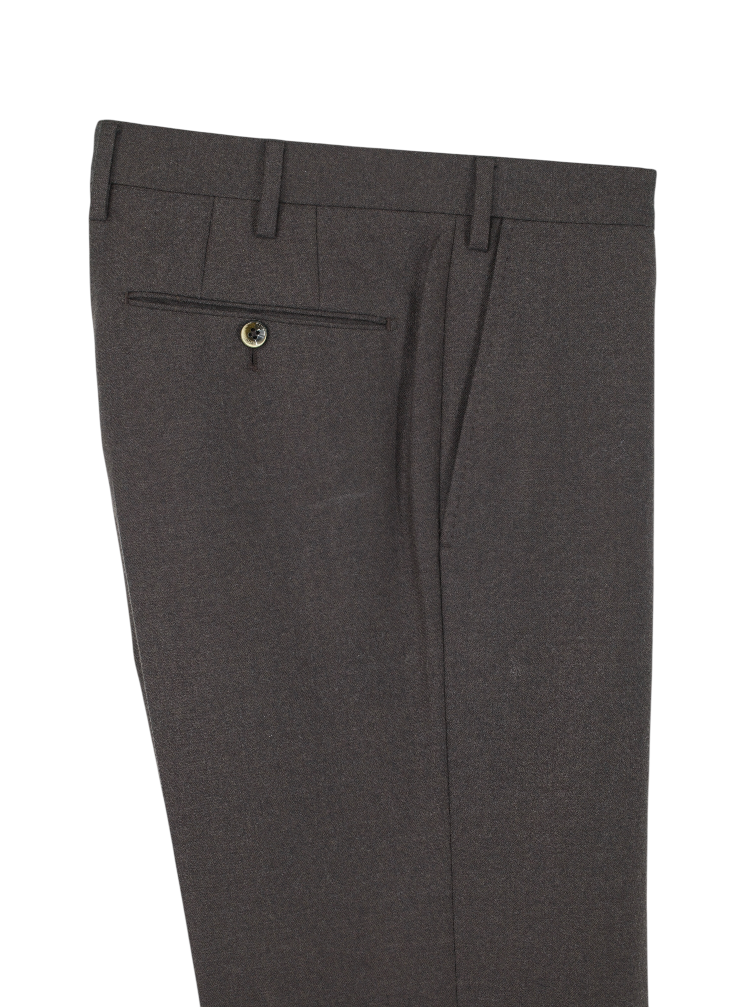 PT01 Chocolate Brown Wool-Flannel Winter Trousers