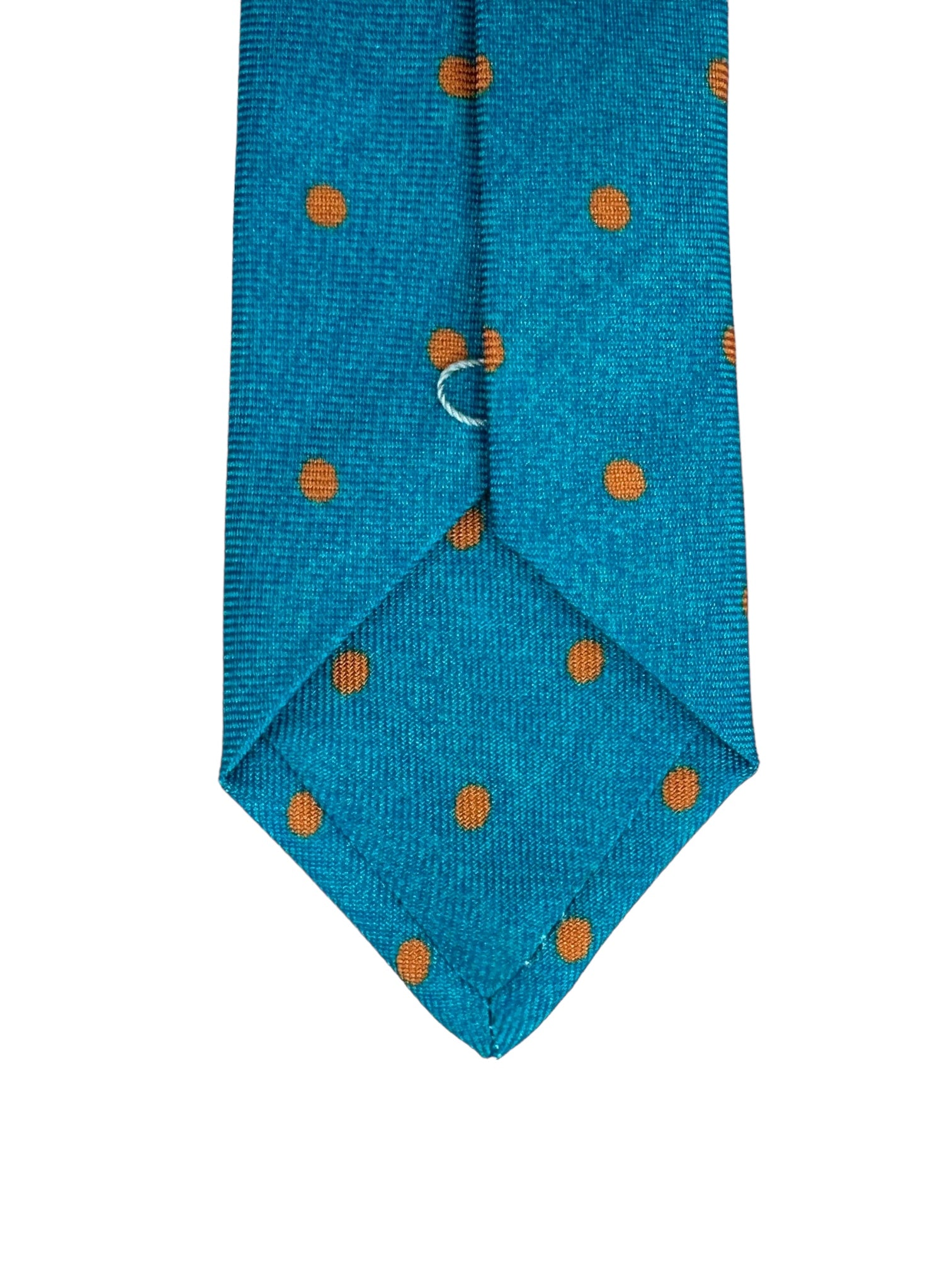 Kiton 5-Fold Turquoise Polka Dot Tie