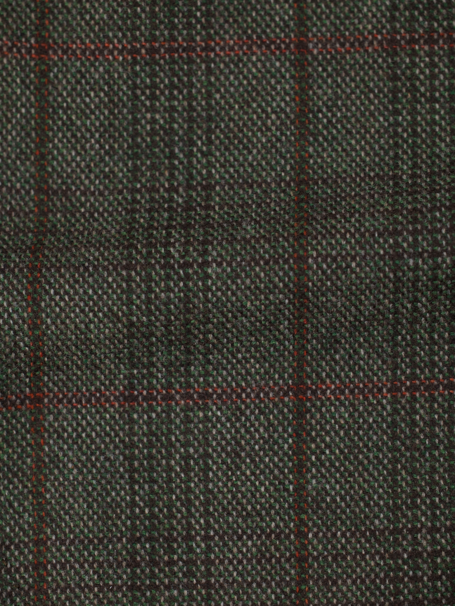 Cesare Attolini Olive Green & Red Wool & Cashmere Windowpane Jacket