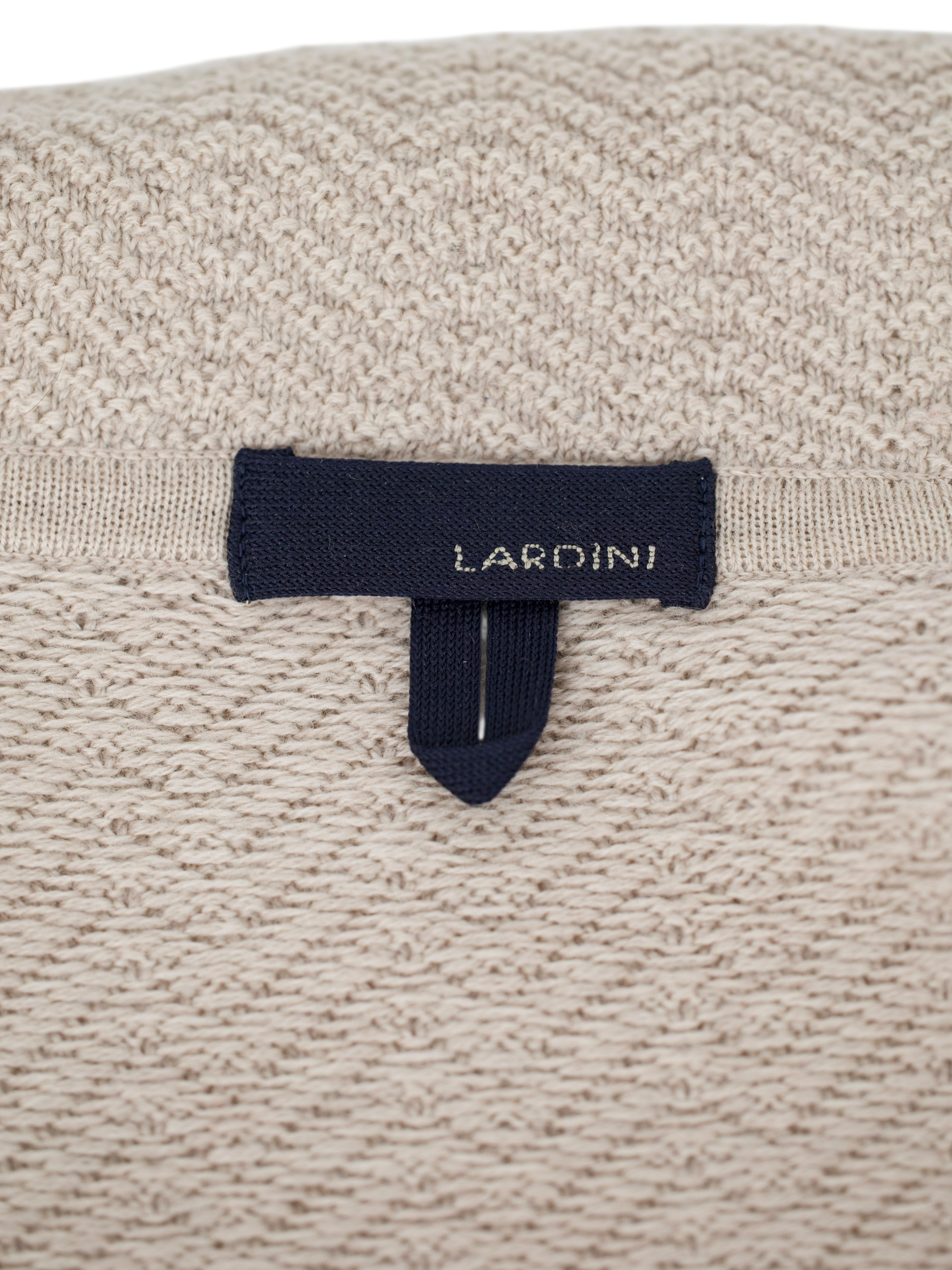 Lardini Greige Pure Wool Heavy-Knitted Sweater Jacket