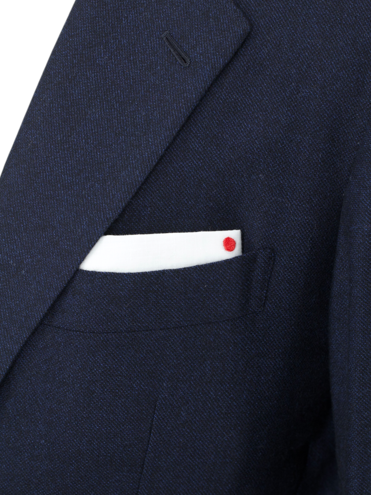 Kiton Navy Pure Cashmere Bicolor Micro-Pattern Winter Suit
