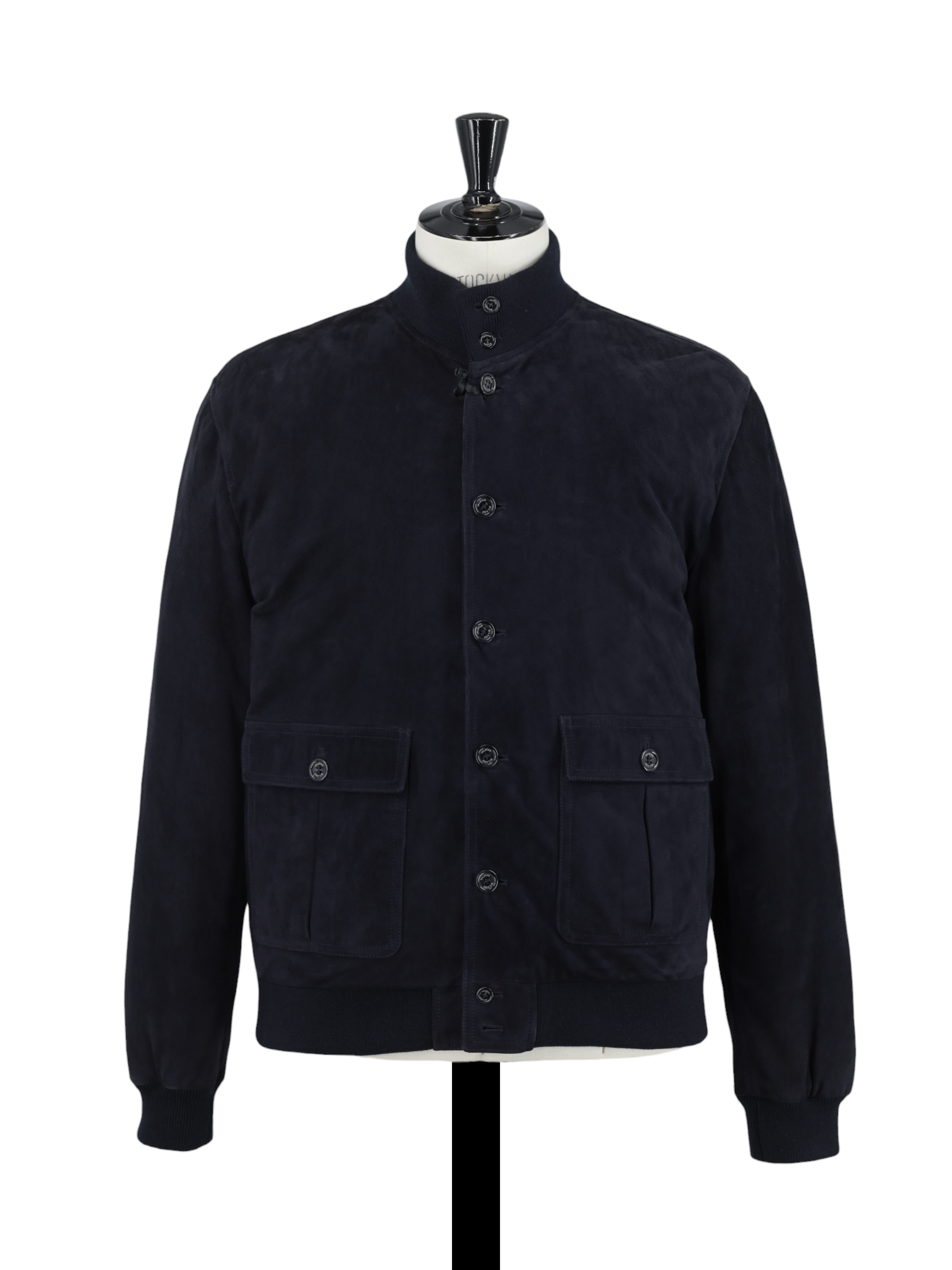 Valstar Navy Goatskin-Suède Goose-Down Padded Valstarino Jacket