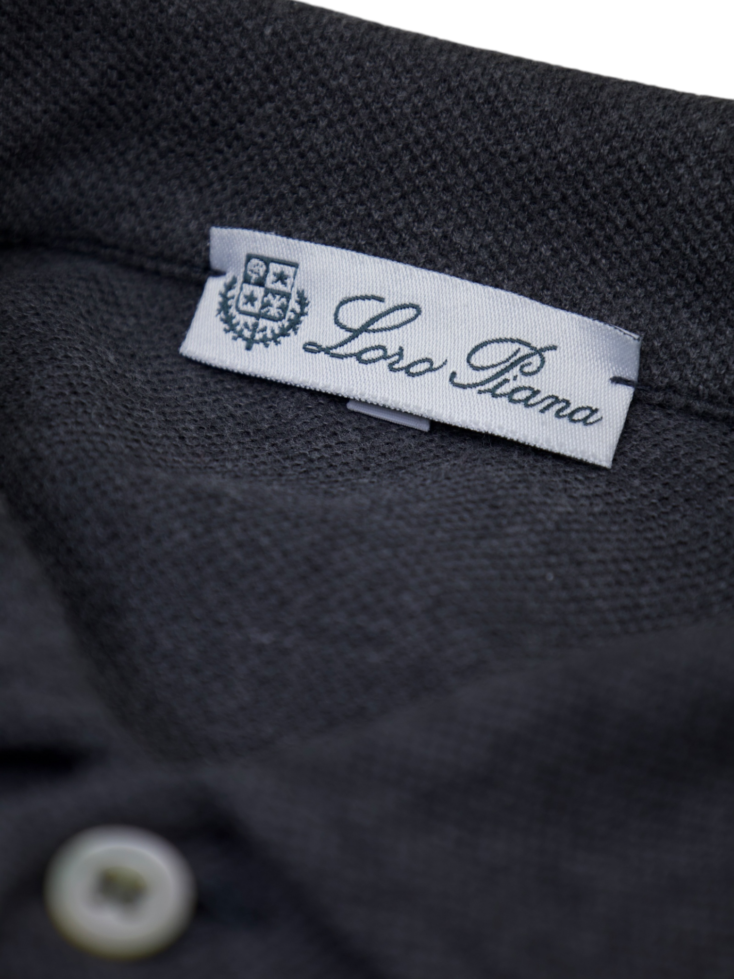 Loro Piana Grey Piqué Knitted Cotton Shirt