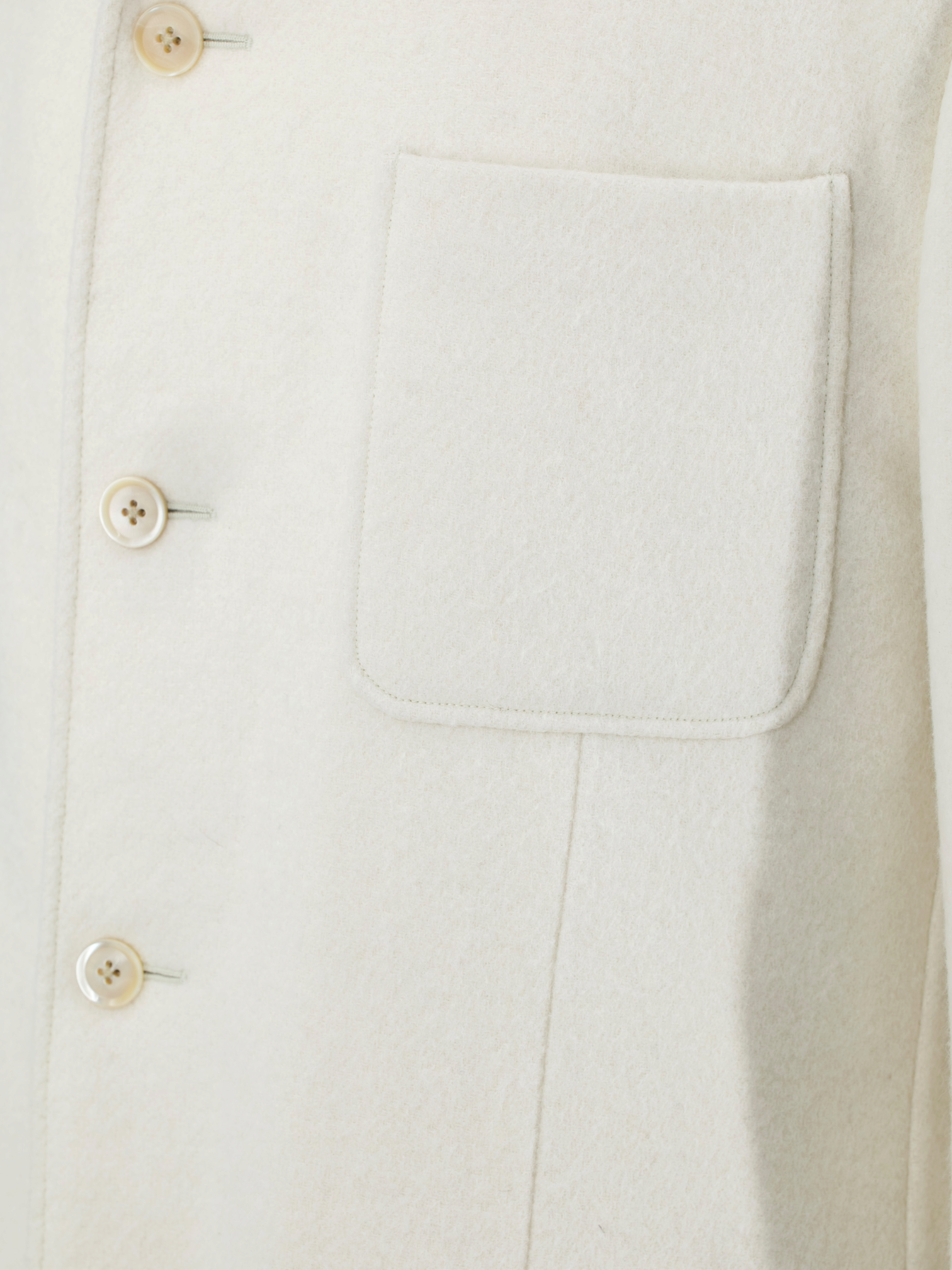 Caruso Offwhite Baby Alpaca, Wool & Stretch Overshirt Coat