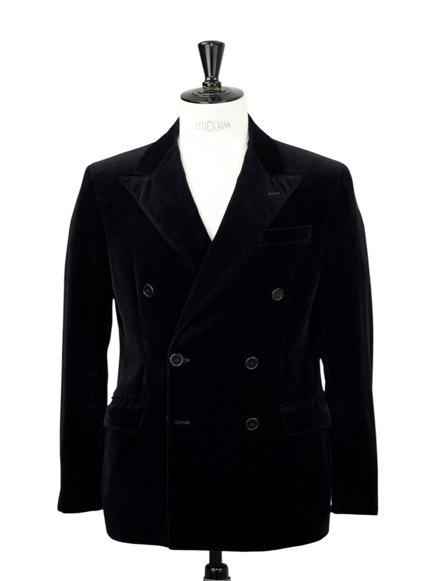 Ralph Lauren Black Cotton Velvet Double-Breasted Jacket