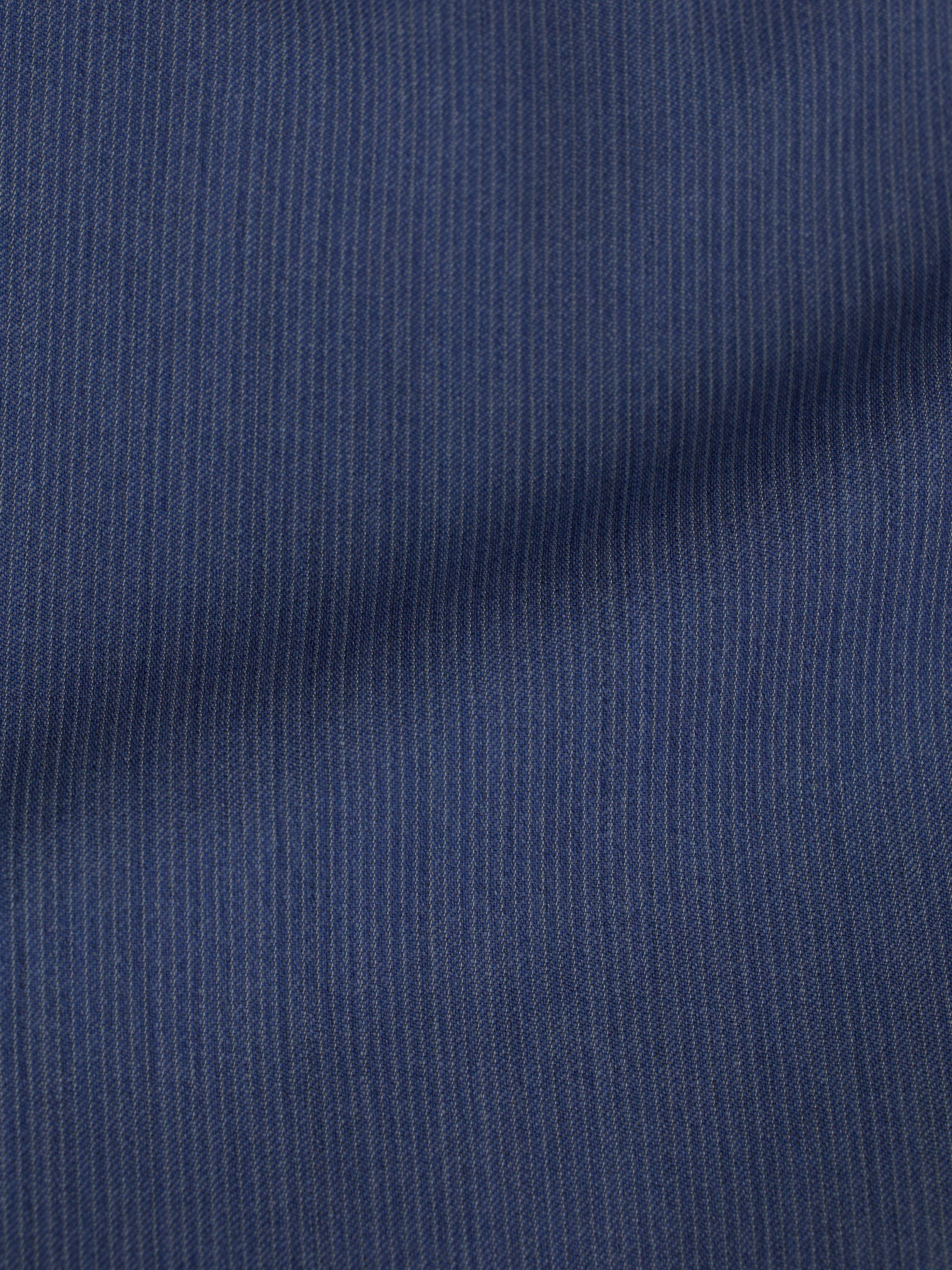 Isaia Steel Blue Wool & Silk Micro-Pinstripe Jacket