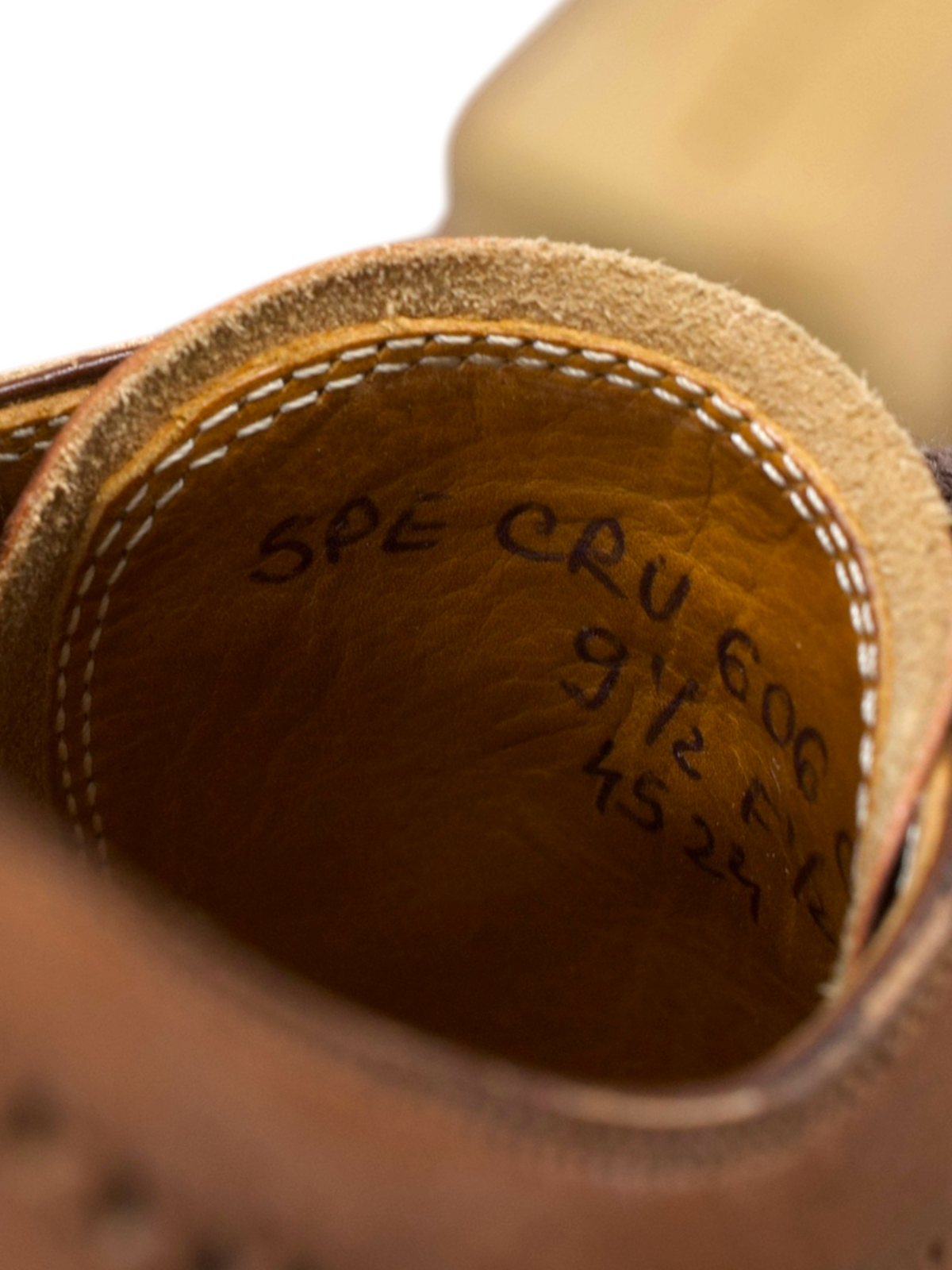 Saint Crispin's Cognac Brown Perforated Whole-Cut Oxford Shoes