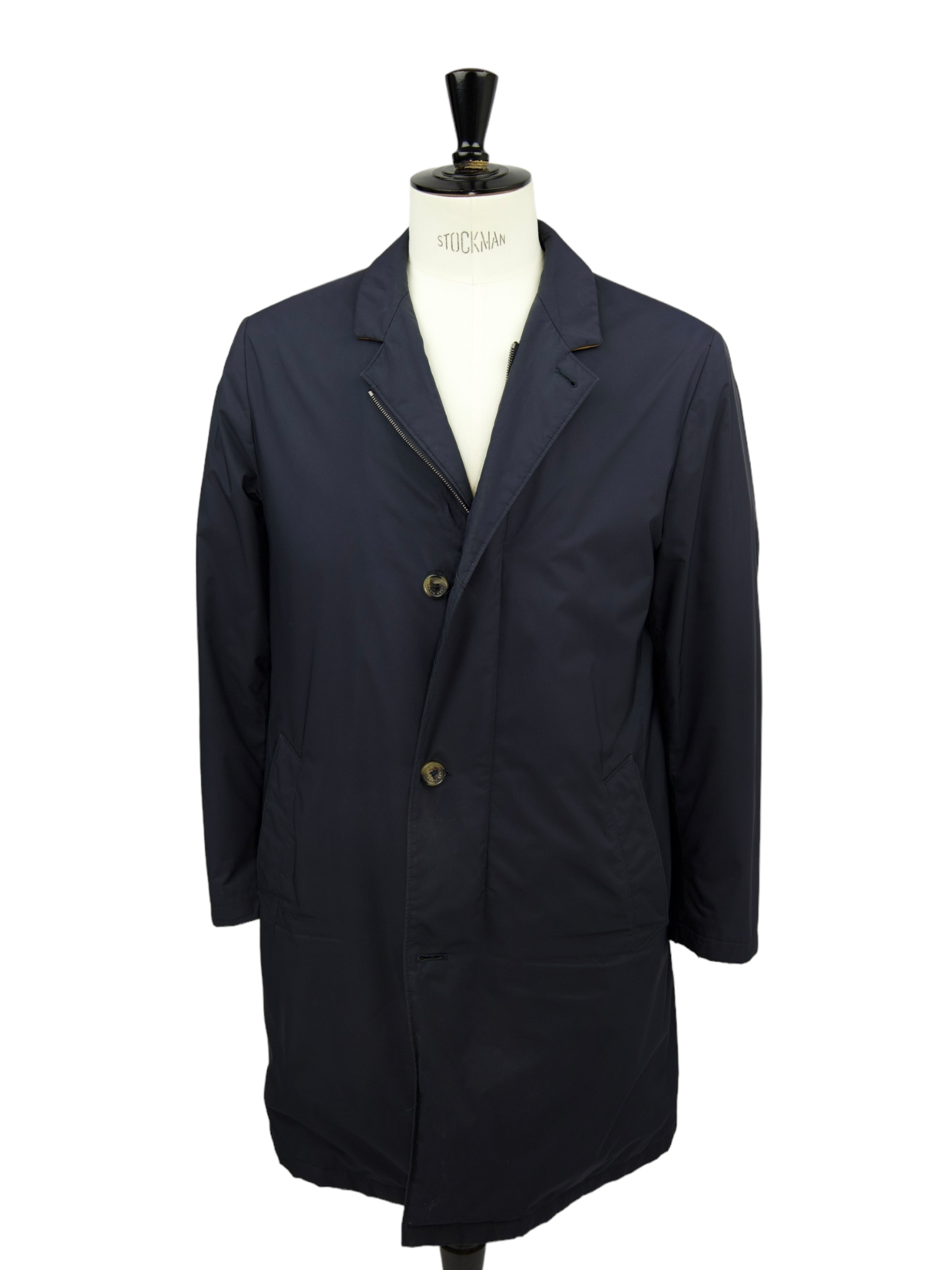Loro Piana Navy Sebring Windmate Car Coat