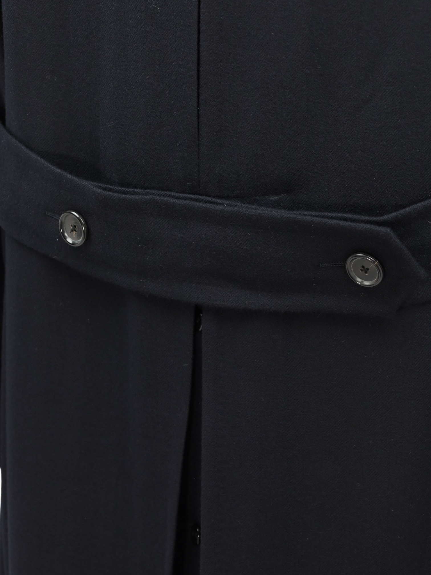 Caruso Navy Wool & Cashmere Herringbone Polo Coat