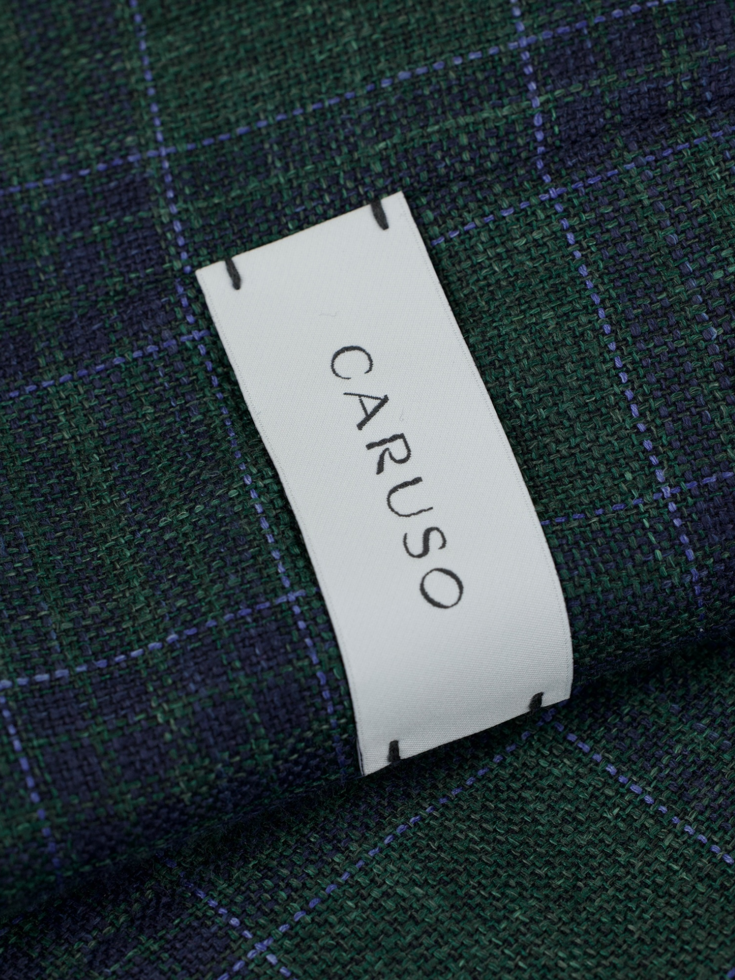 Caruso Bottle Green & Blue Wool, Silk & Linen "Summertime" Aida Jacket