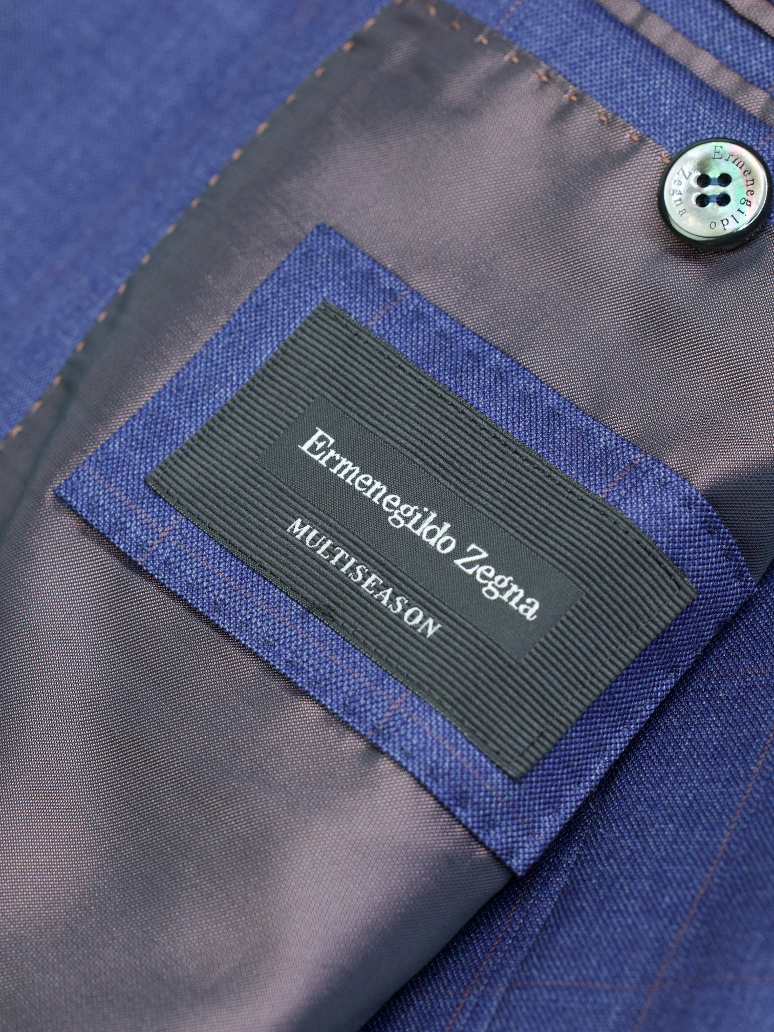 Ermenegildo Zegna Blue "Multiseason" Wool Pinstripe Suit