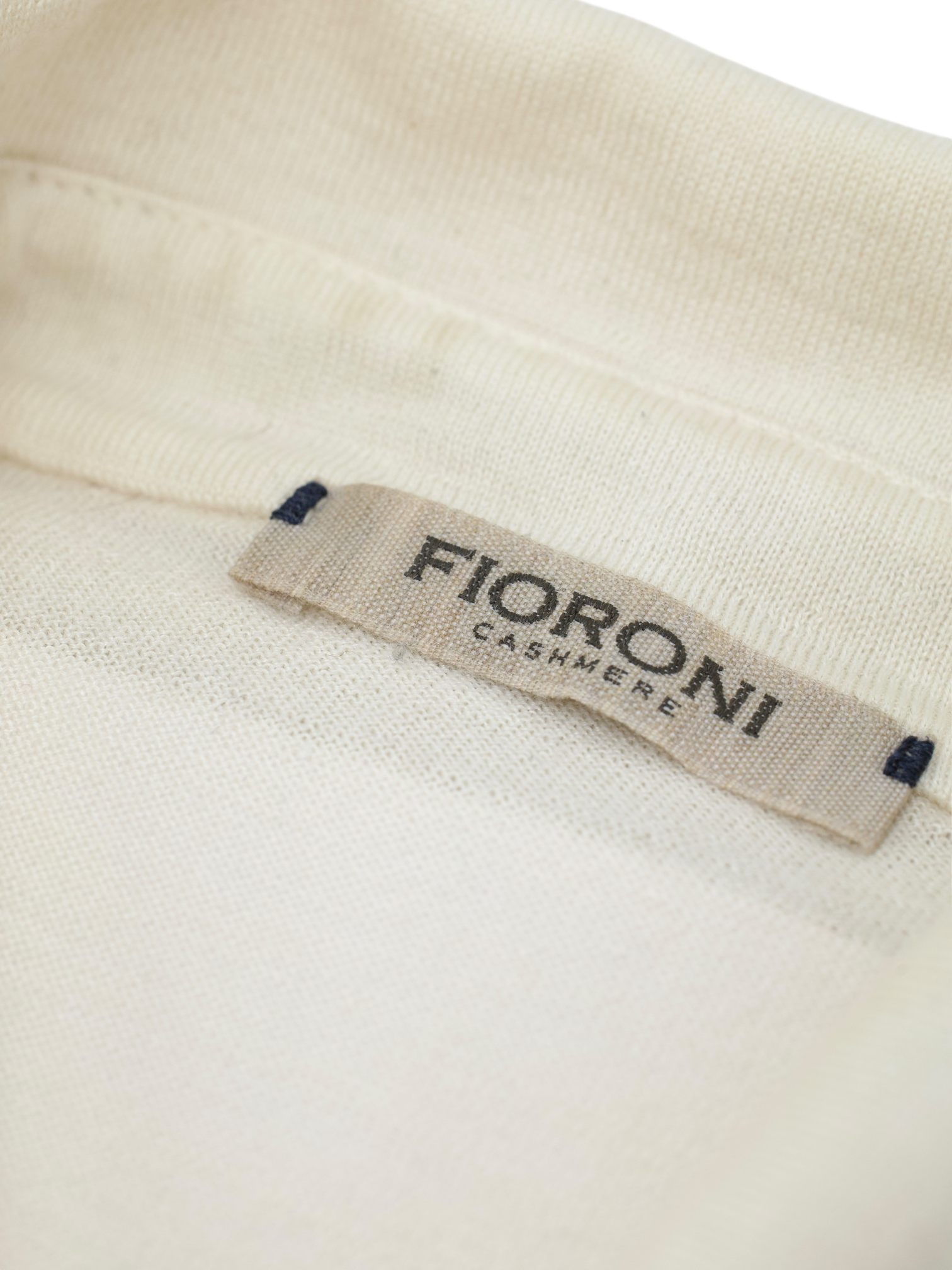 Fioroni Cream Cashmere & Silk Knitted Long-Sleeve Polo Shirt