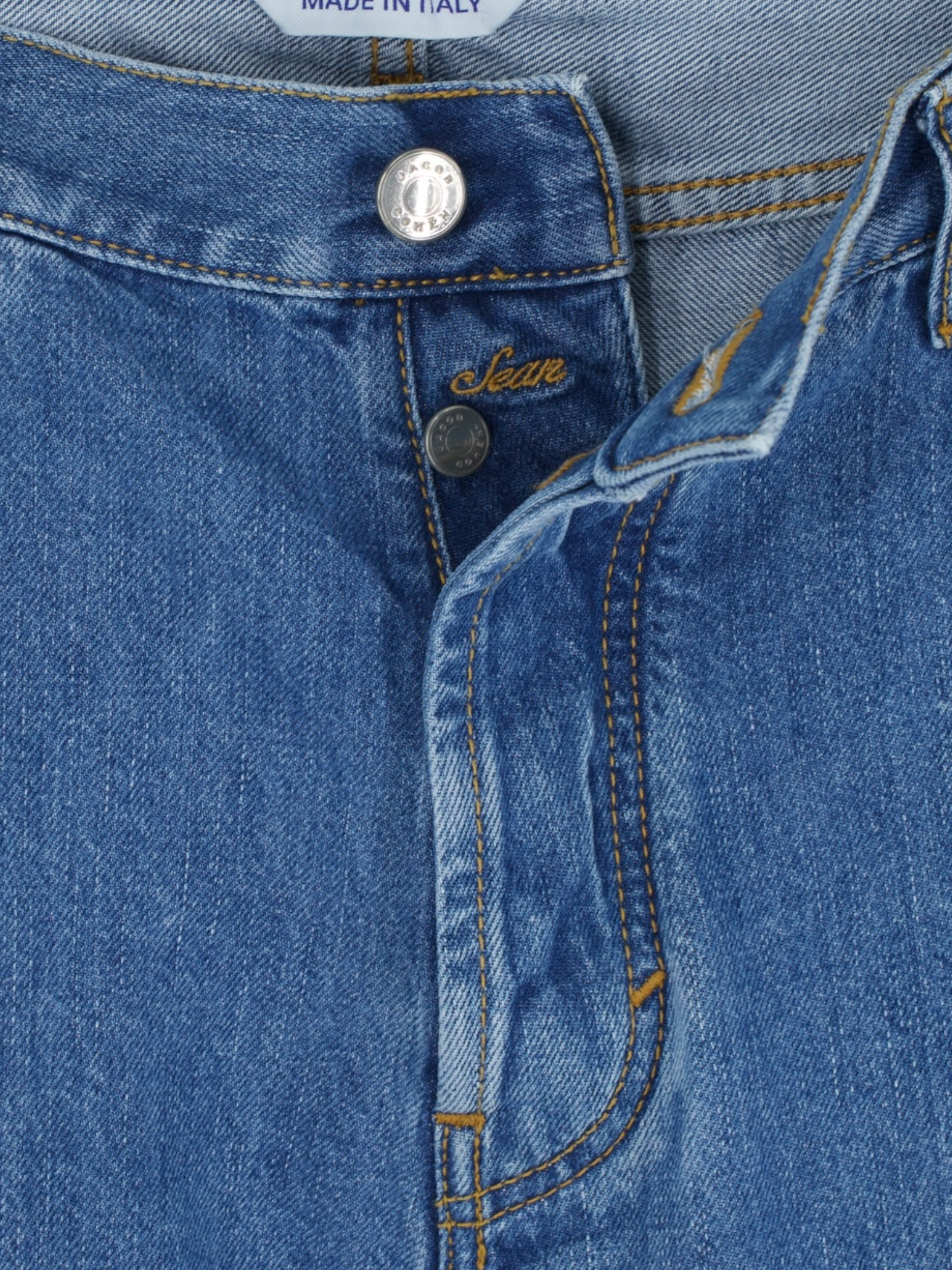 Jacob Cohen Blue Cotton Twill Sean Jeans