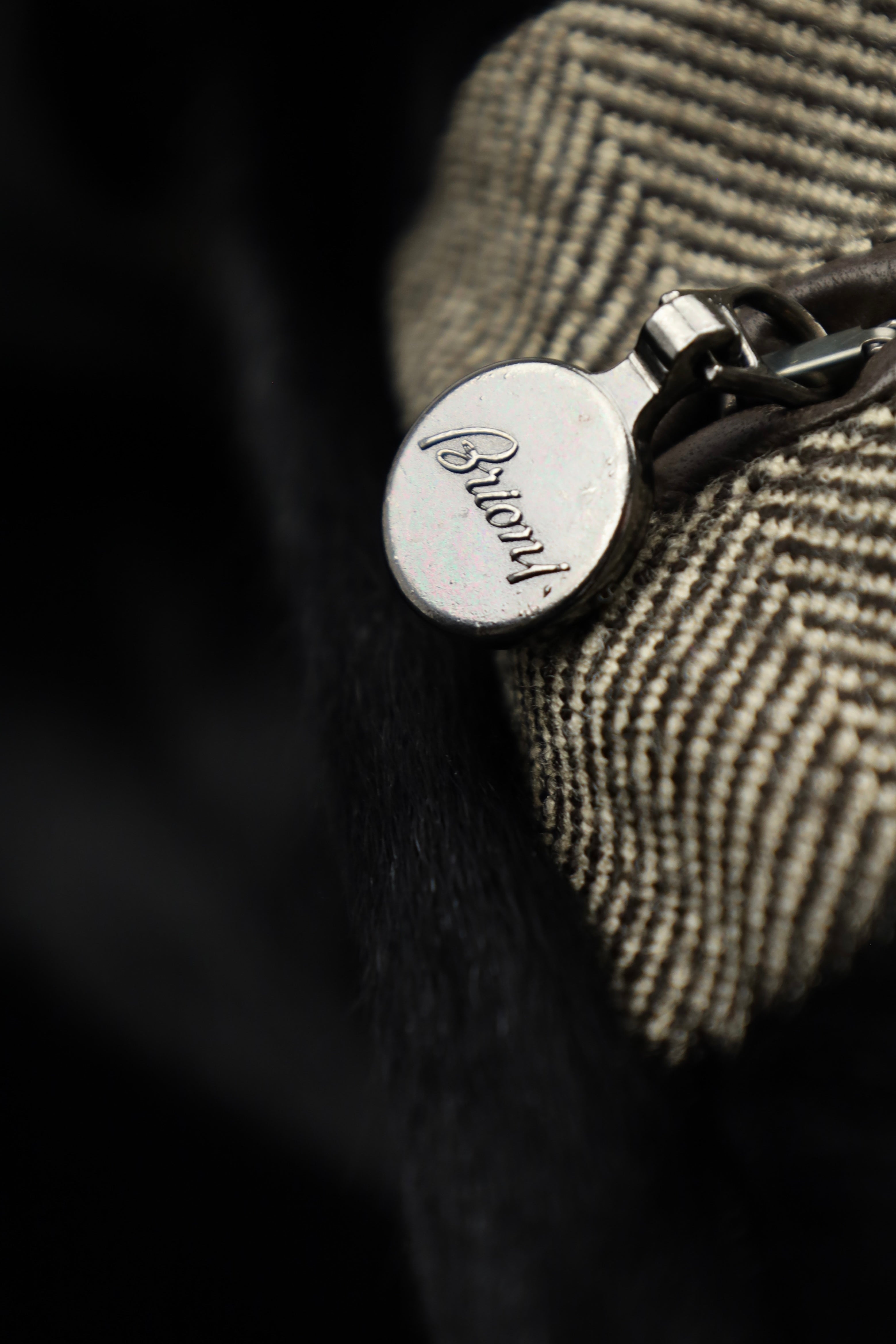 Brioni Light Brown Storm System® Herringbone Double-Breasted Peacoat