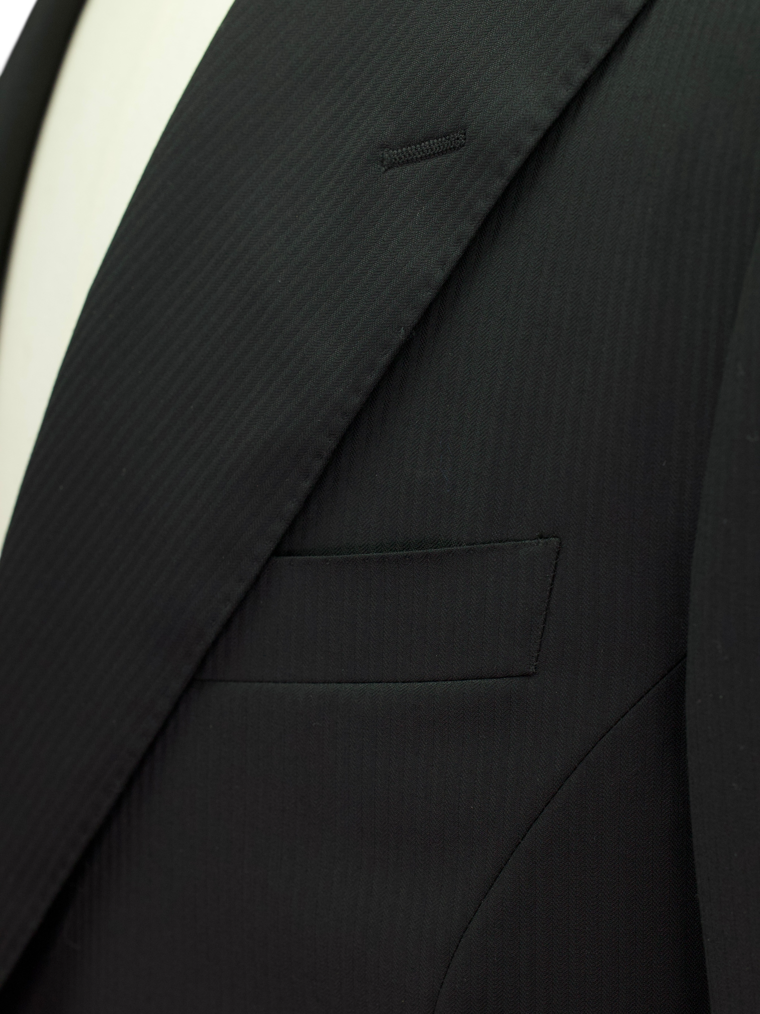 Canali Black & Grey Fine-Wool Traditional Micro-Herringbone Morning Suit
