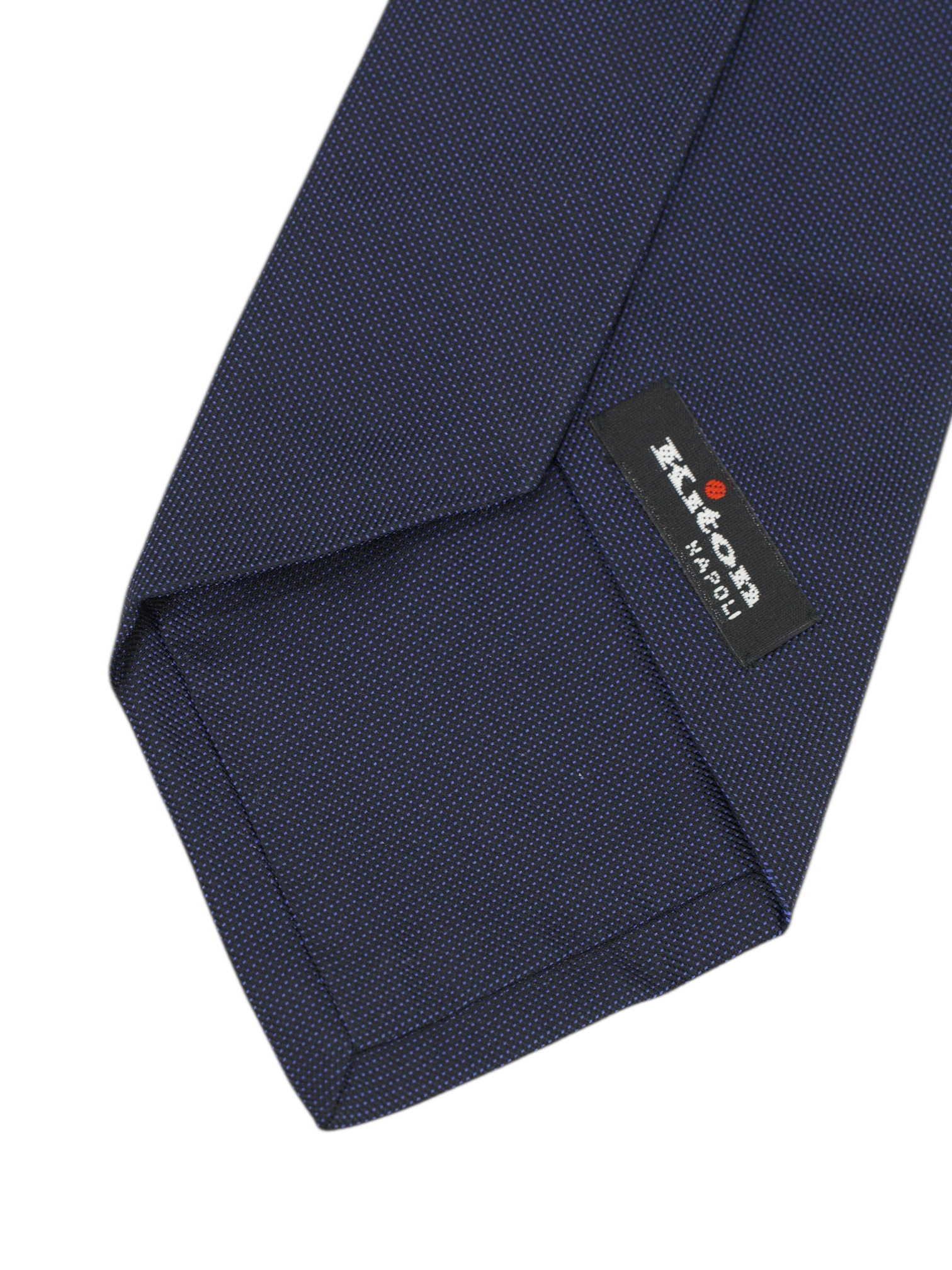 Kiton 5-Fold Navy Silk Pinpoint Tie