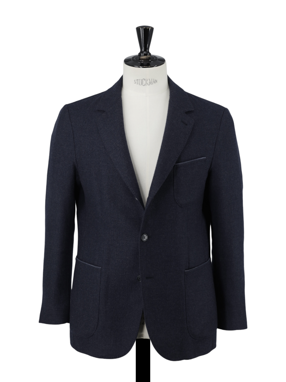 Loro Piana Navy Double-Faced Cashmere Glenplaid Jacket
