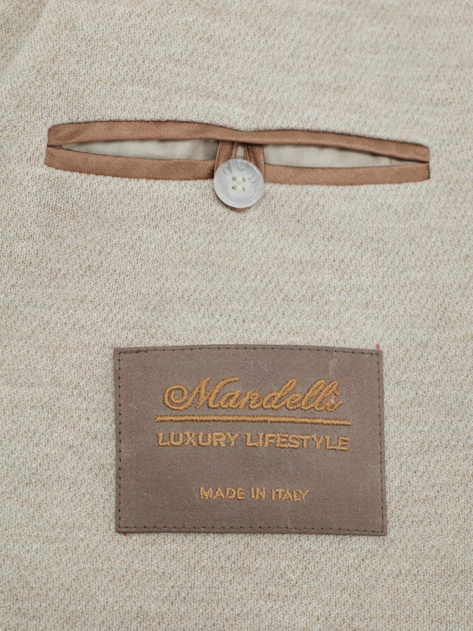 Mandelli Sand Wool & Cotton Knitted Jacket