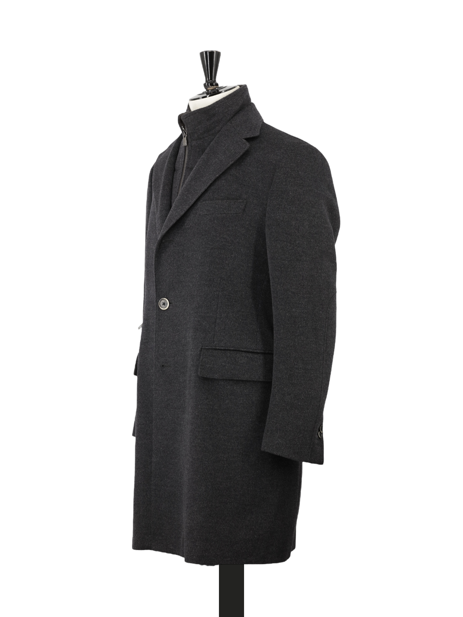 Corneliani ID Grey Extrafine Virgin-Wool Windproof Overcoat