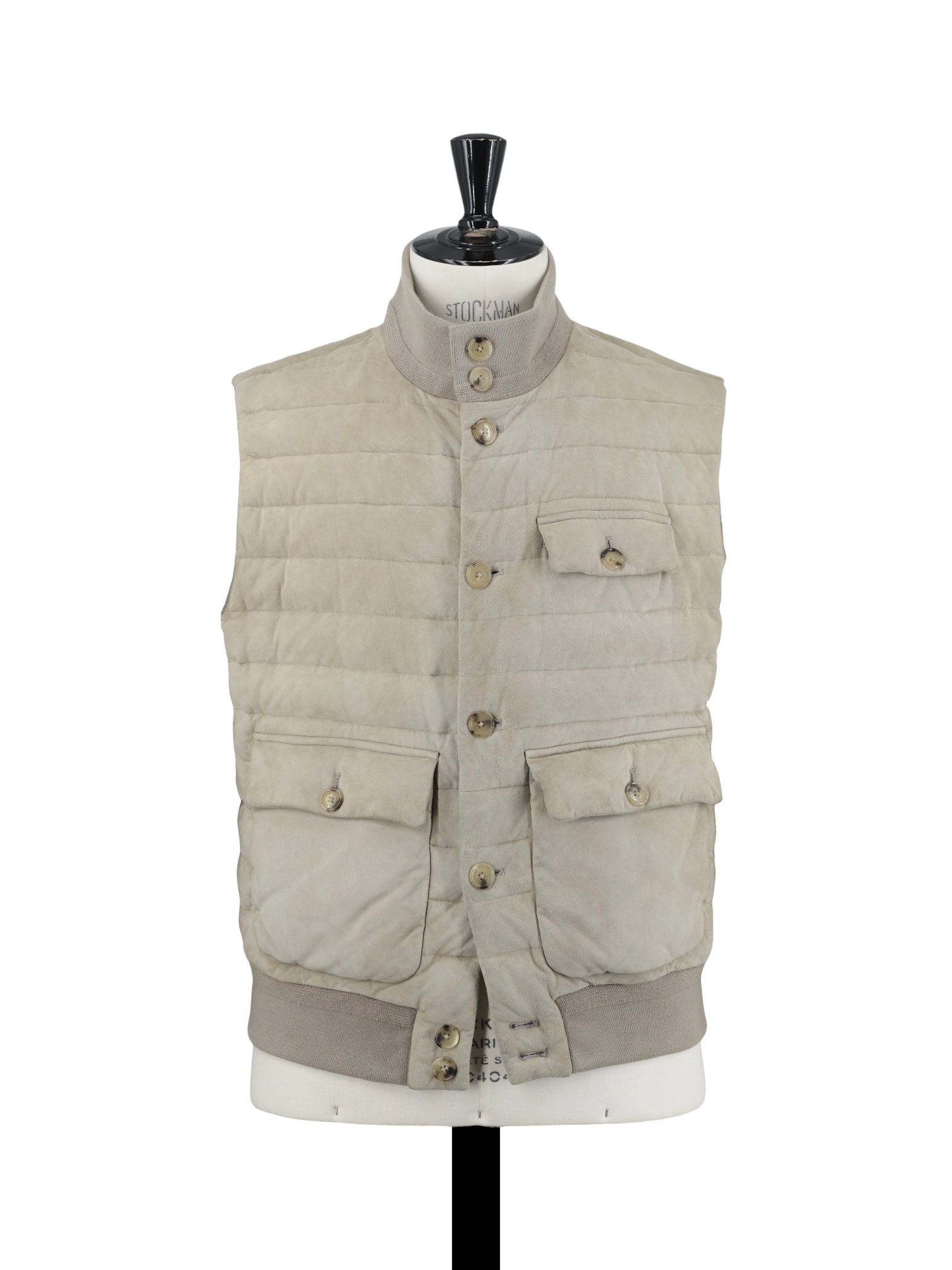 Ralph Lauren Purple Label Light Brown Goat-Suede Padded Vest
