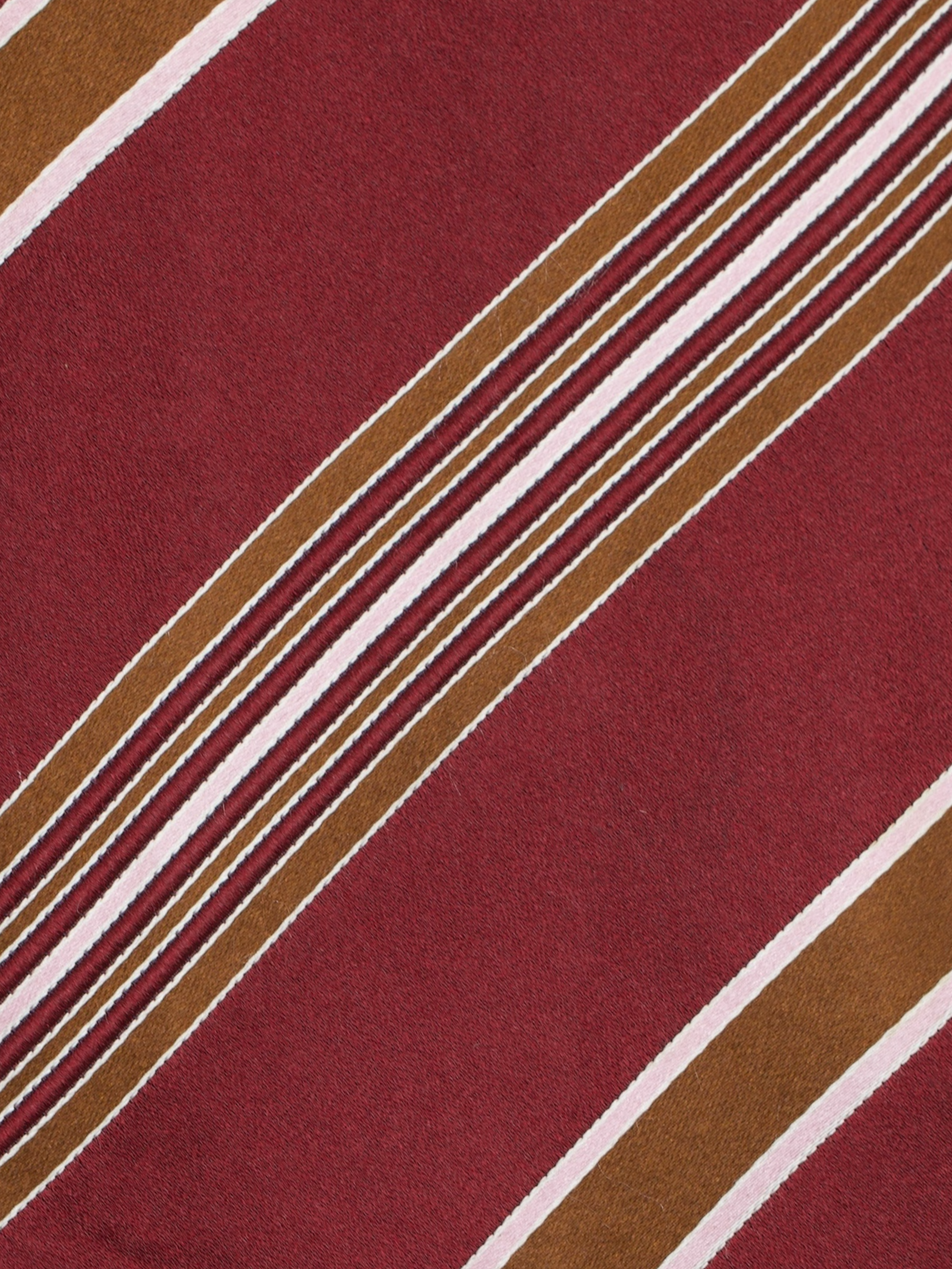 Luigi Borrelli 5-Fold Wine Red & Pink Multi-Striped Business Tie
