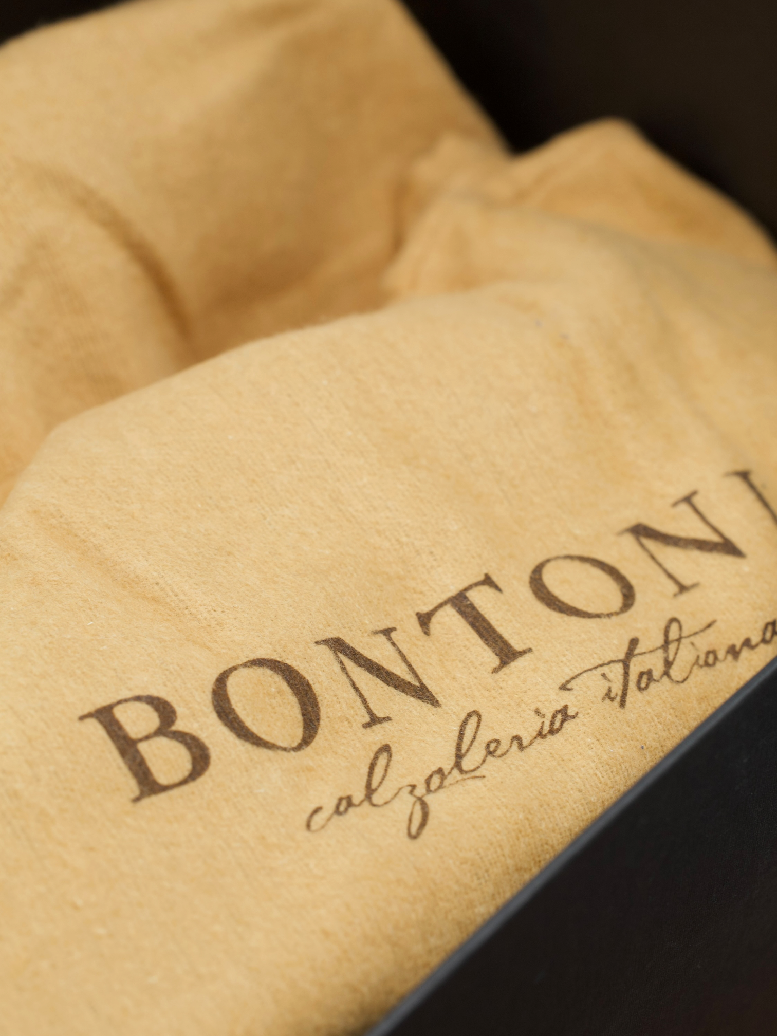Bontoni Black Calfleather Diagonal-Curved "Diamante III" Double Monk